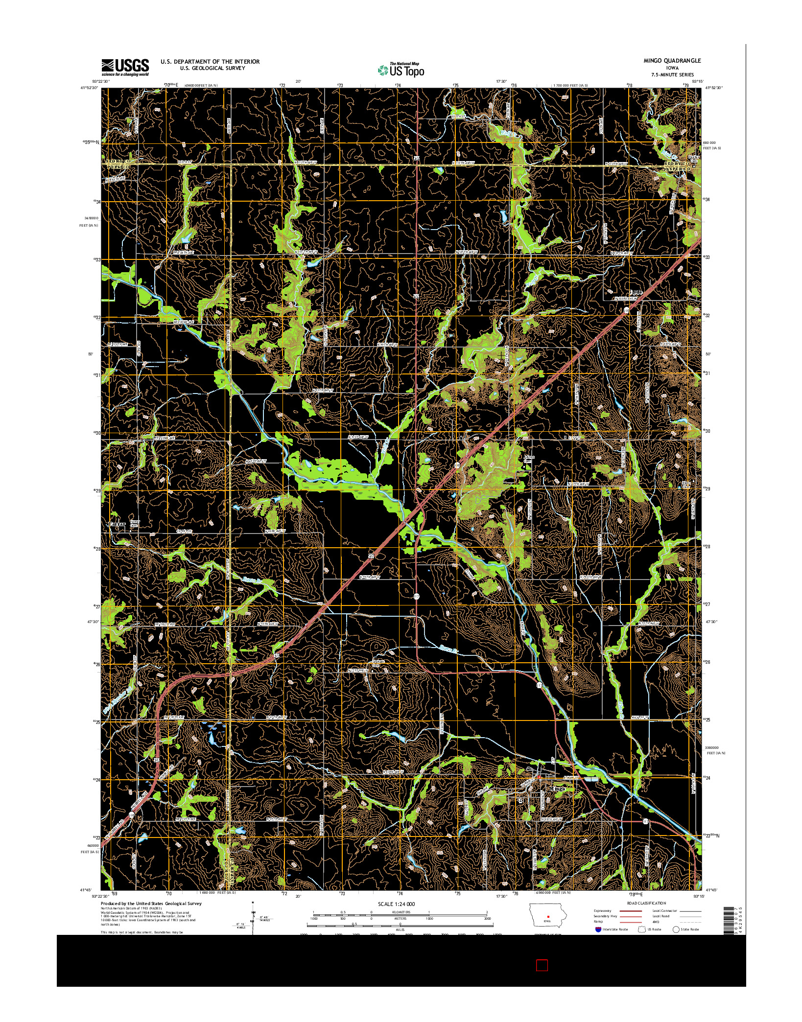USGS US TOPO 7.5-MINUTE MAP FOR MINGO, IA 2015