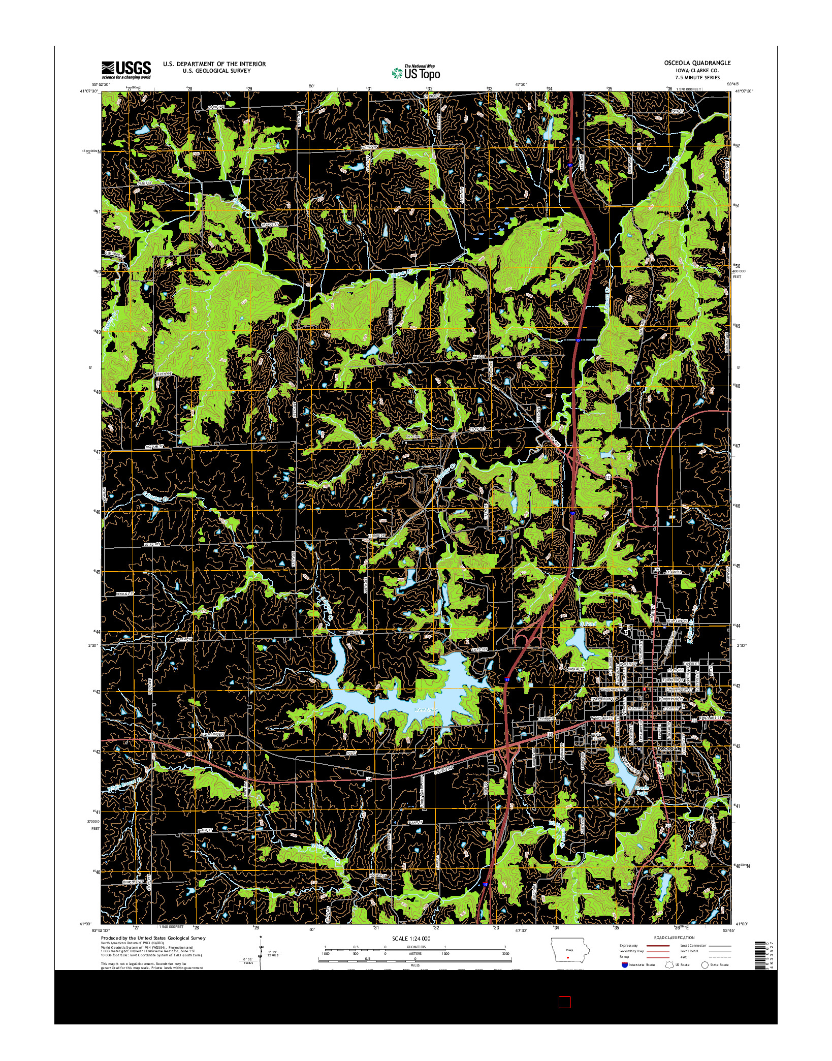 USGS US TOPO 7.5-MINUTE MAP FOR OSCEOLA, IA 2015