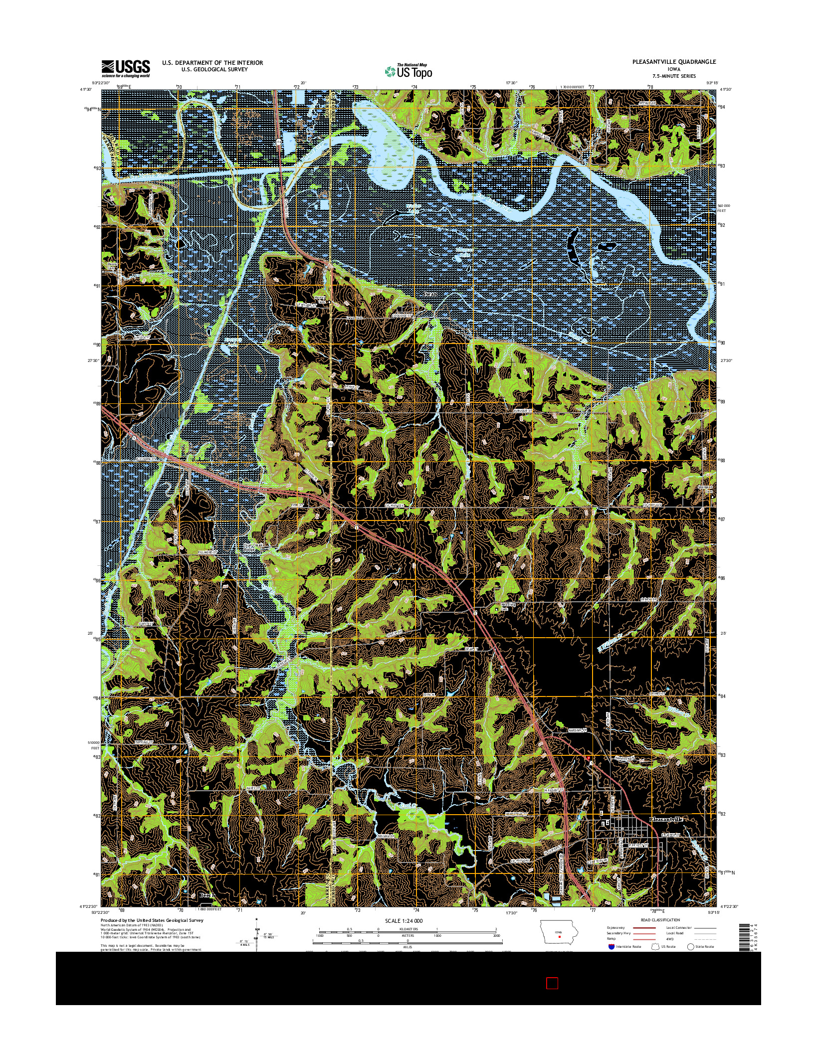 USGS US TOPO 7.5-MINUTE MAP FOR PLEASANTVILLE, IA 2015