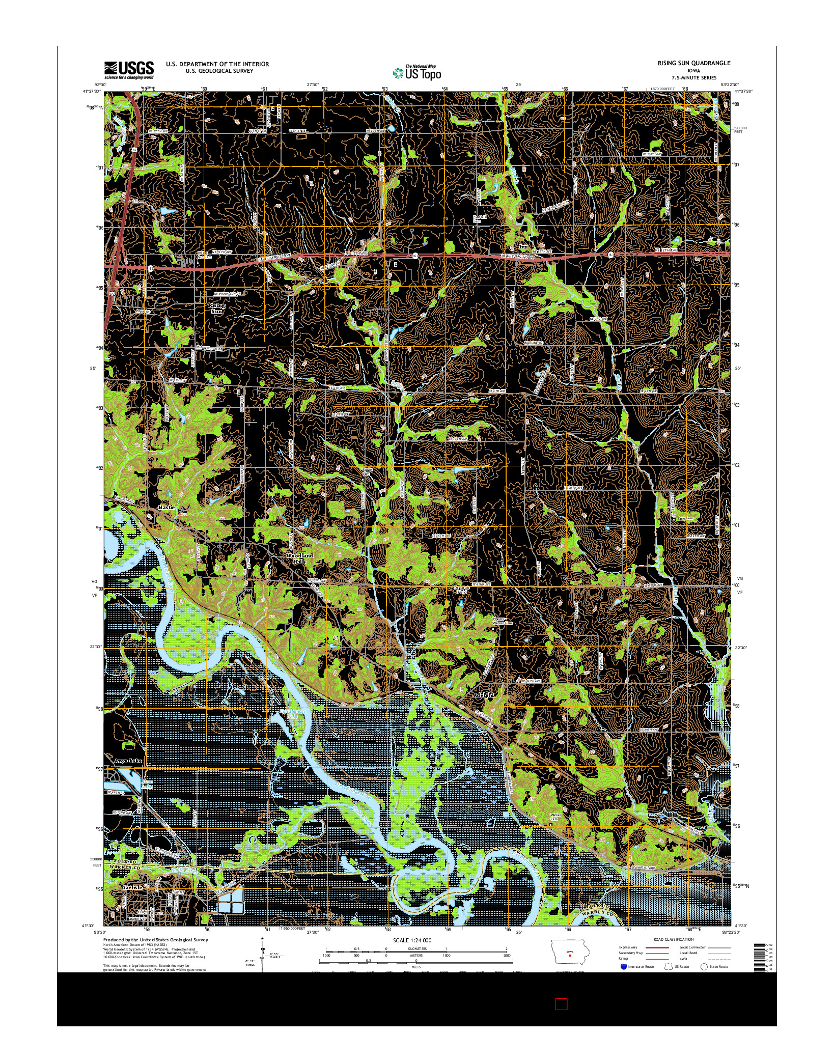 USGS US TOPO 7.5-MINUTE MAP FOR RISING SUN, IA 2015