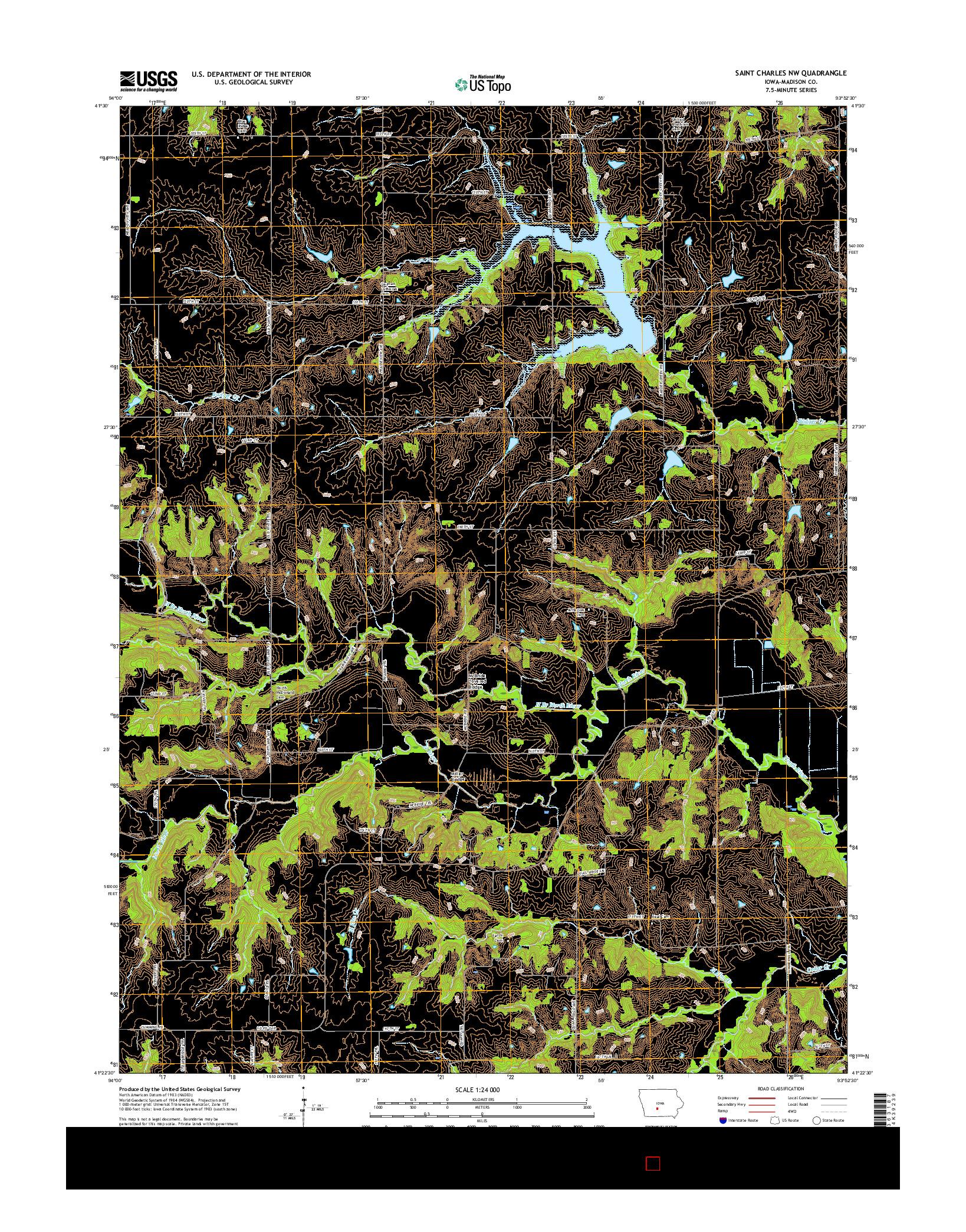 USGS US TOPO 7.5-MINUTE MAP FOR SAINT CHARLES NW, IA 2015