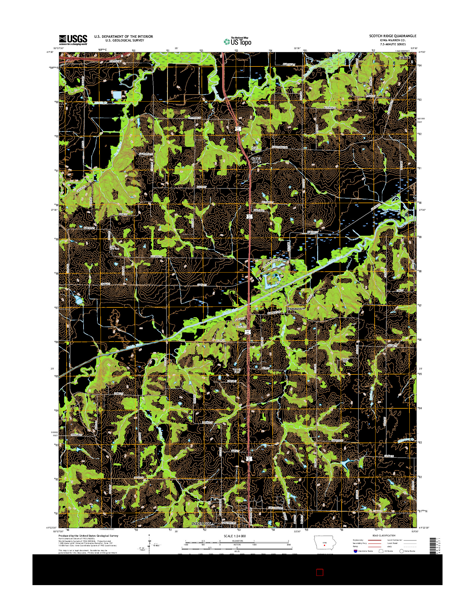 USGS US TOPO 7.5-MINUTE MAP FOR SCOTCH RIDGE, IA 2015