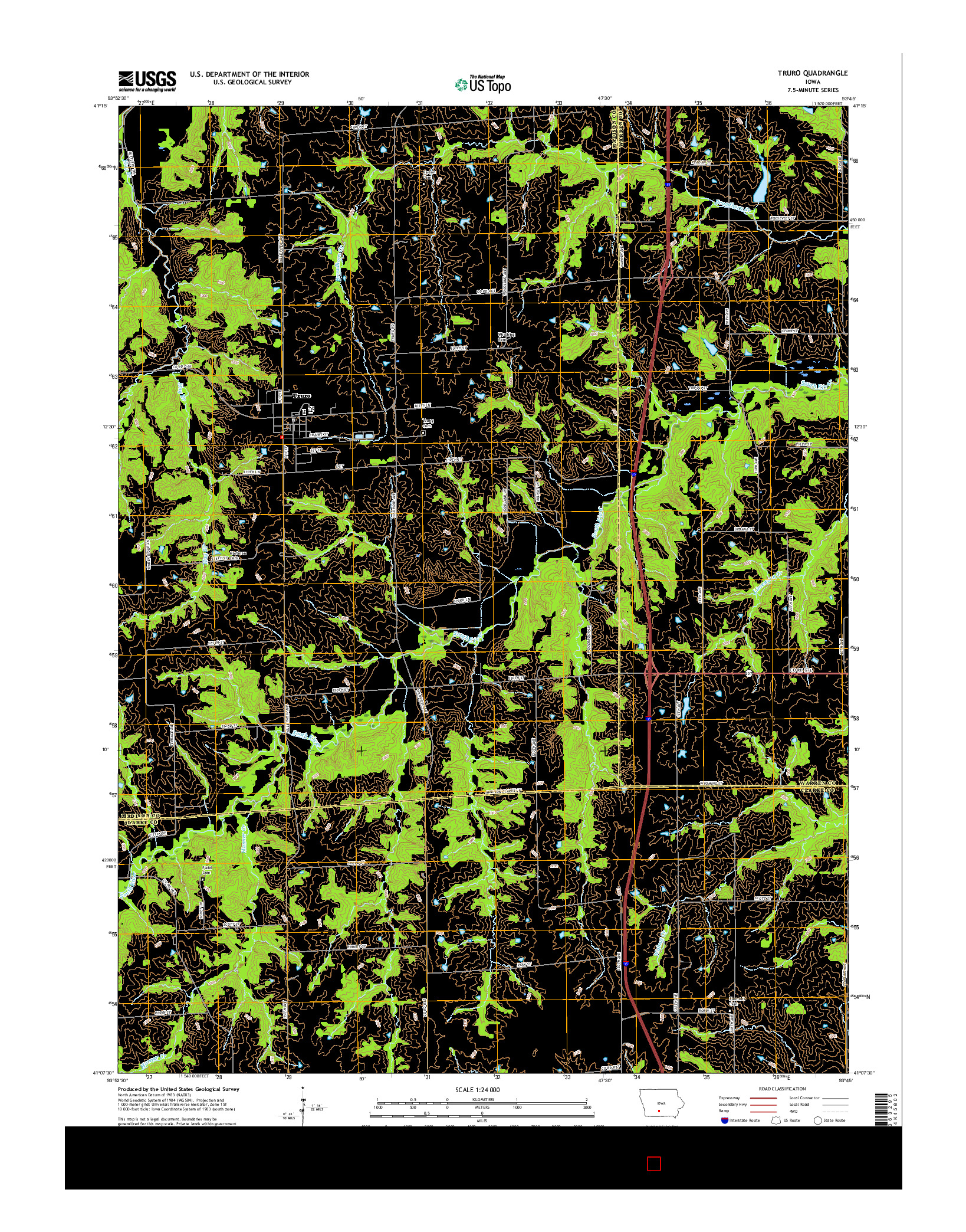 USGS US TOPO 7.5-MINUTE MAP FOR TRURO, IA 2015