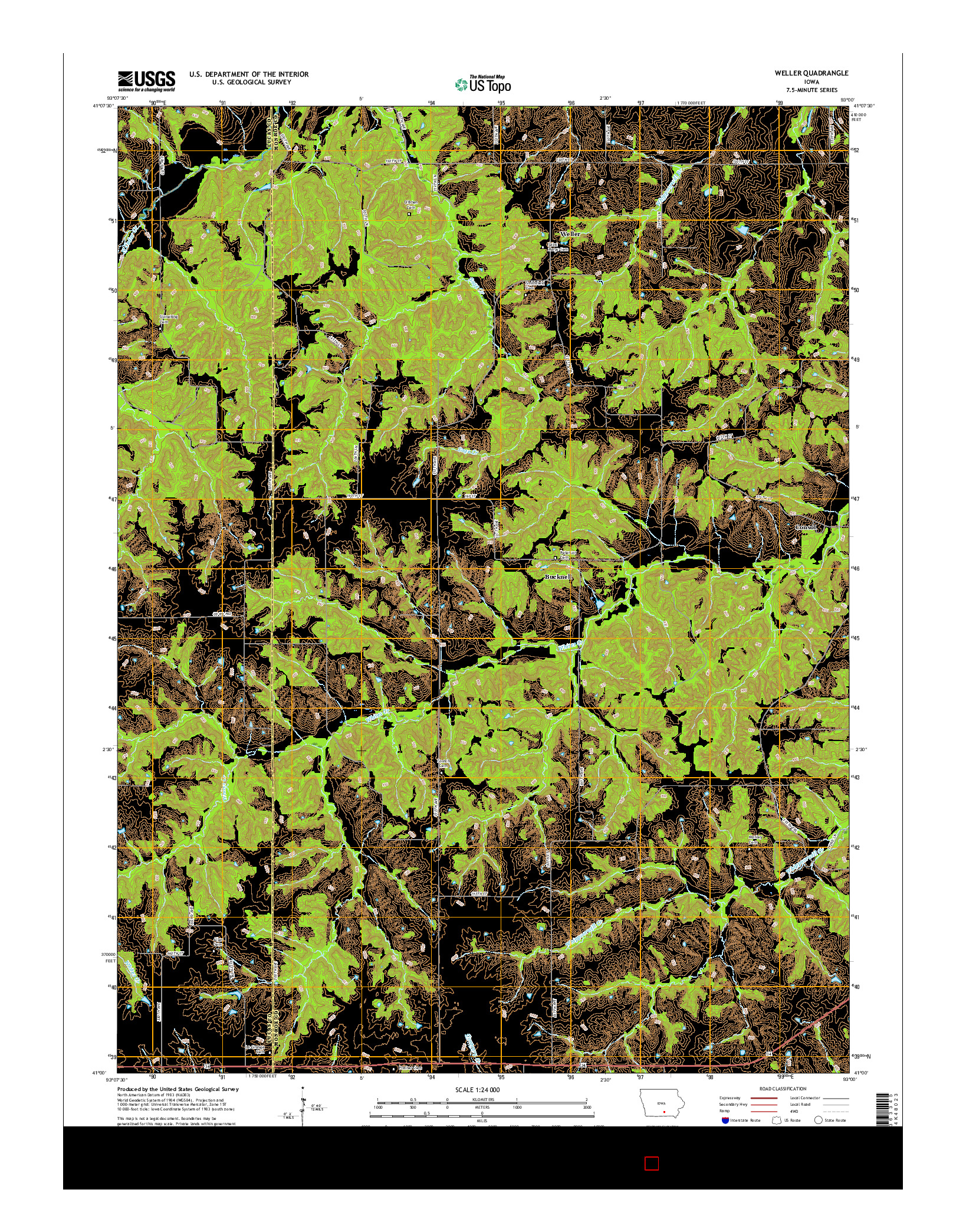 USGS US TOPO 7.5-MINUTE MAP FOR WELLER, IA 2015