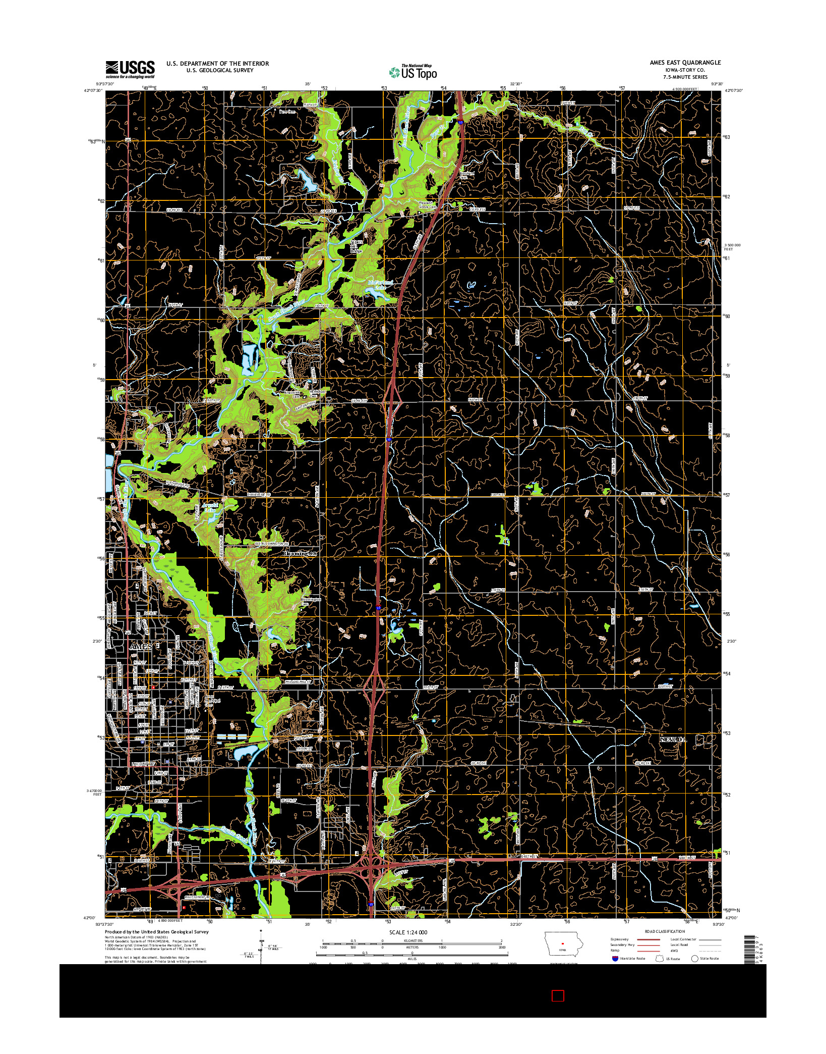 USGS US TOPO 7.5-MINUTE MAP FOR AMES EAST, IA 2015