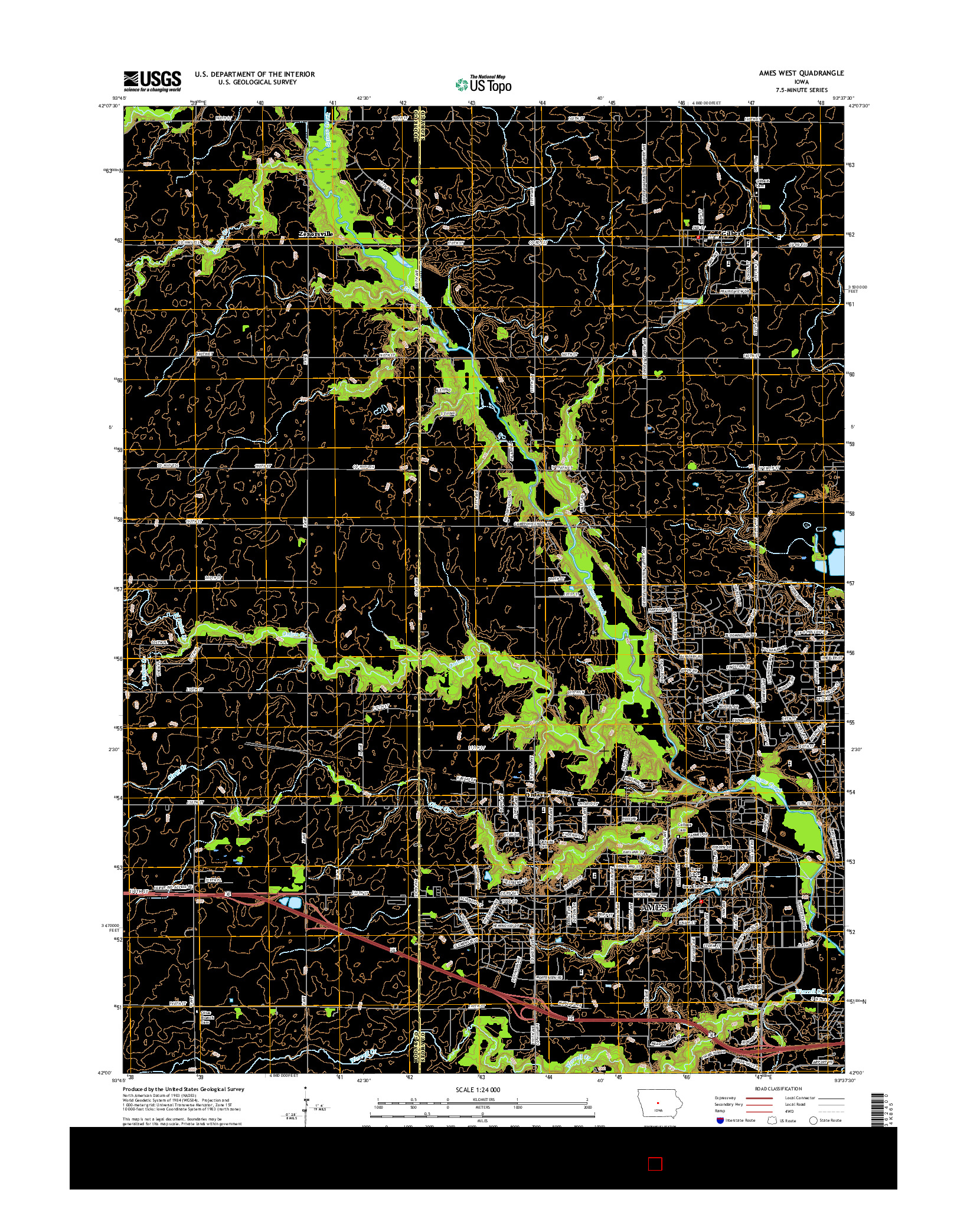 USGS US TOPO 7.5-MINUTE MAP FOR AMES WEST, IA 2015