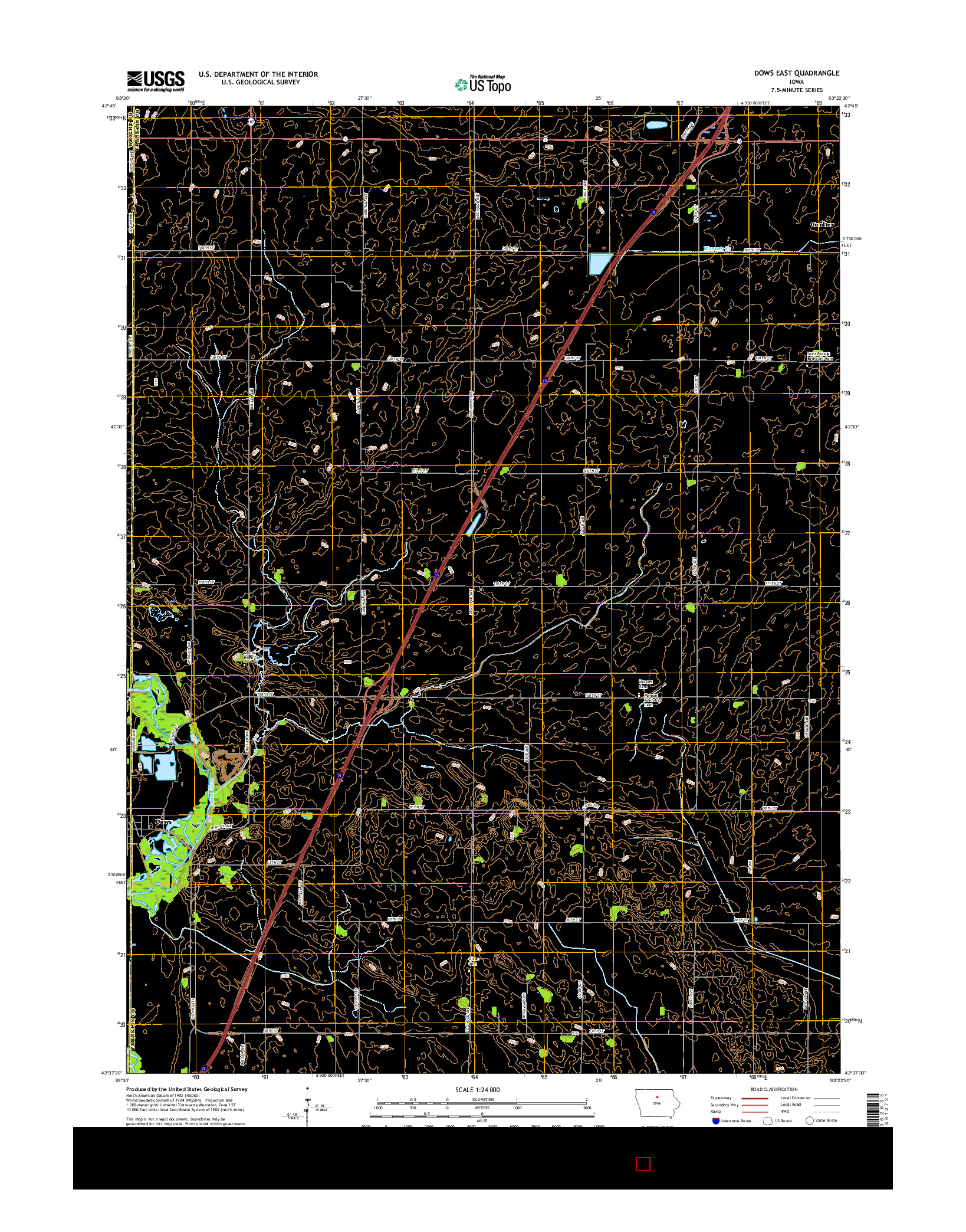 USGS US TOPO 7.5-MINUTE MAP FOR DOWS EAST, IA 2015