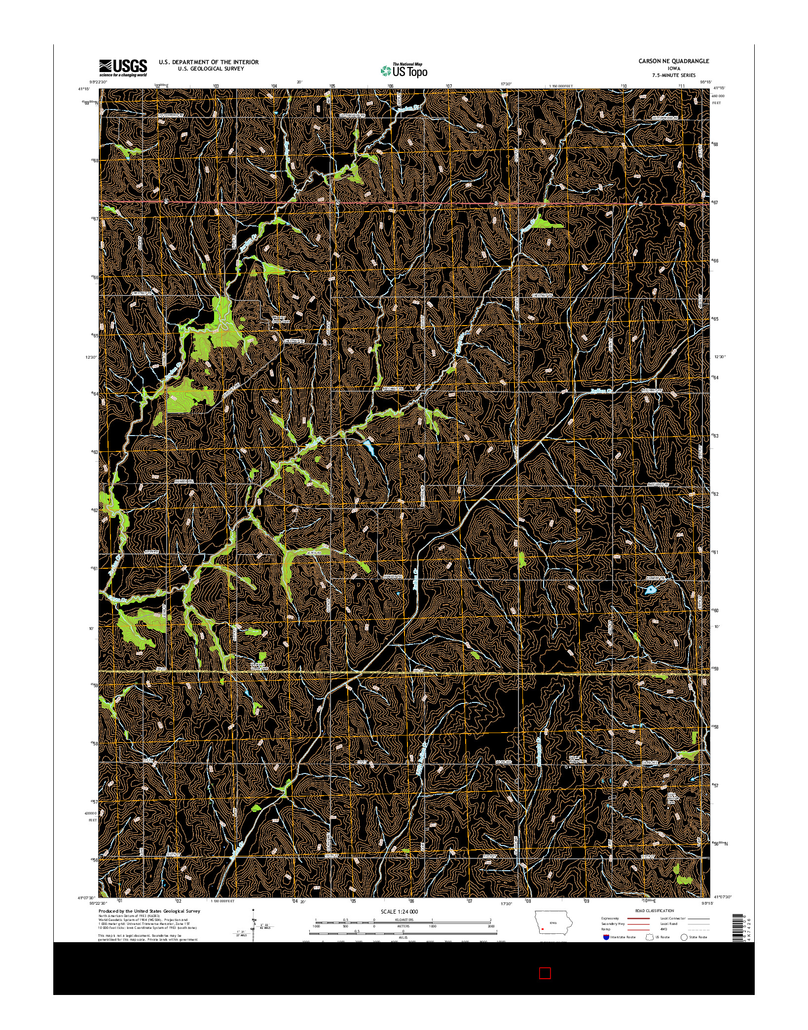 USGS US TOPO 7.5-MINUTE MAP FOR CARSON NE, IA 2015