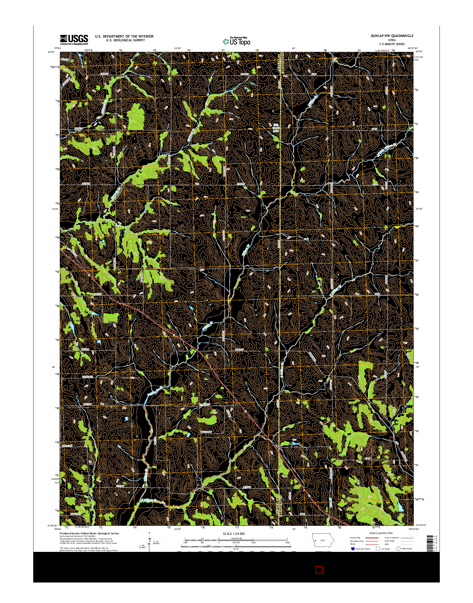 USGS US TOPO 7.5-MINUTE MAP FOR DUNLAP NW, IA 2015