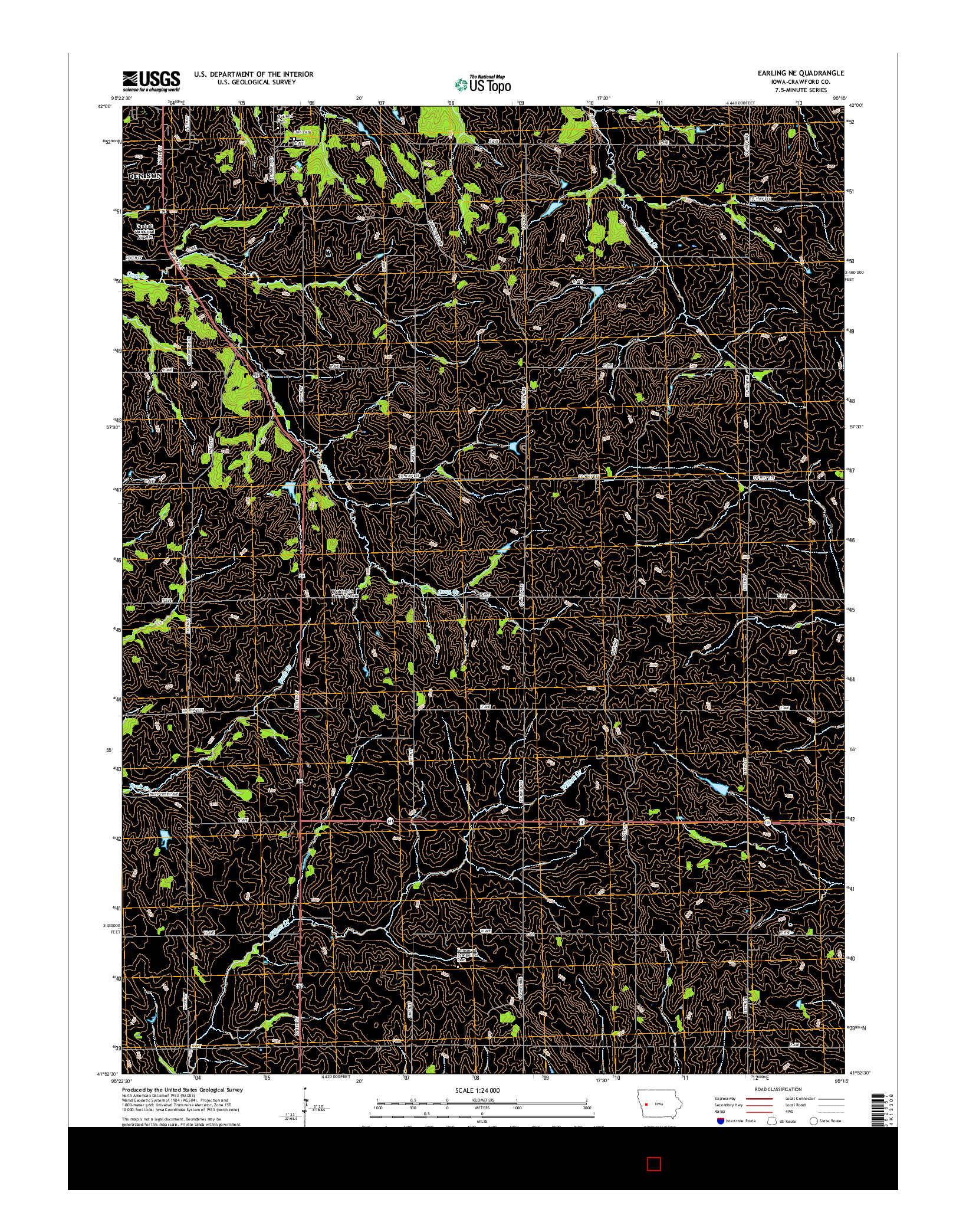 USGS US TOPO 7.5-MINUTE MAP FOR EARLING NE, IA 2015