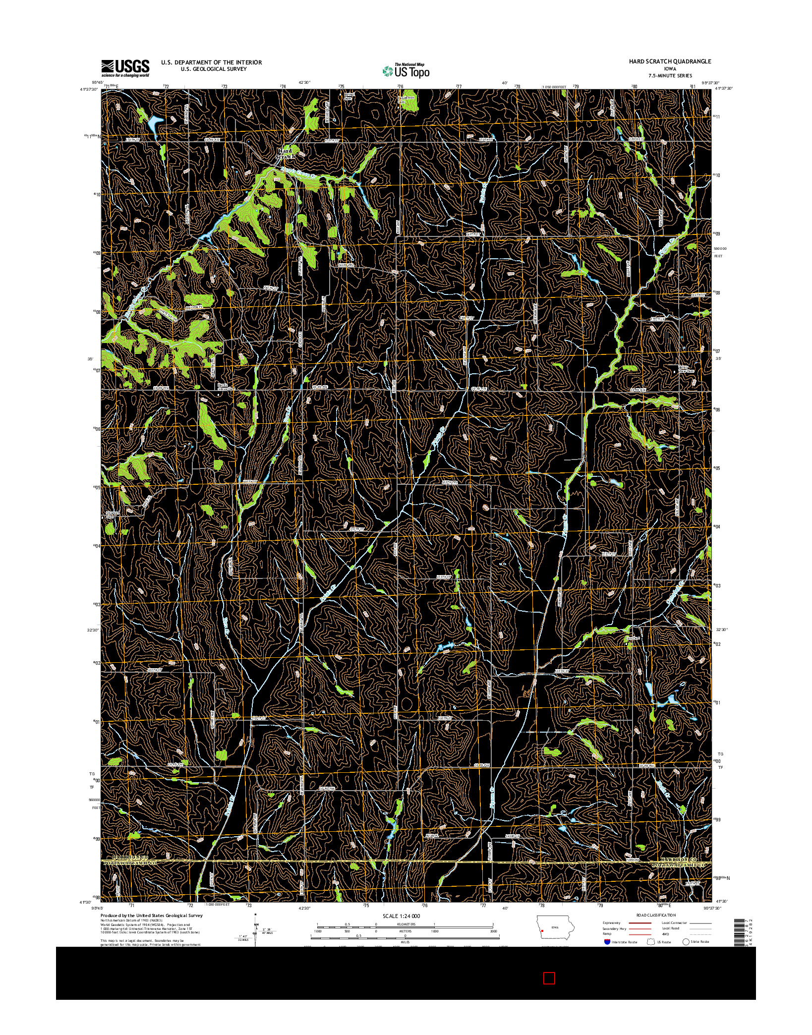 USGS US TOPO 7.5-MINUTE MAP FOR HARD SCRATCH, IA 2015
