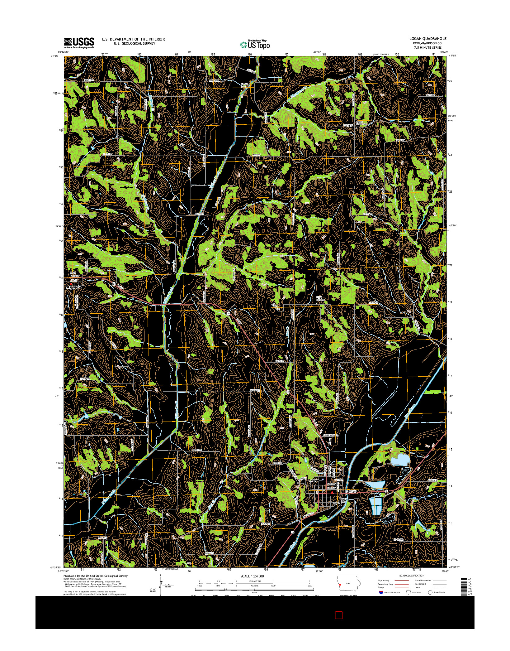 USGS US TOPO 7.5-MINUTE MAP FOR LOGAN, IA 2015