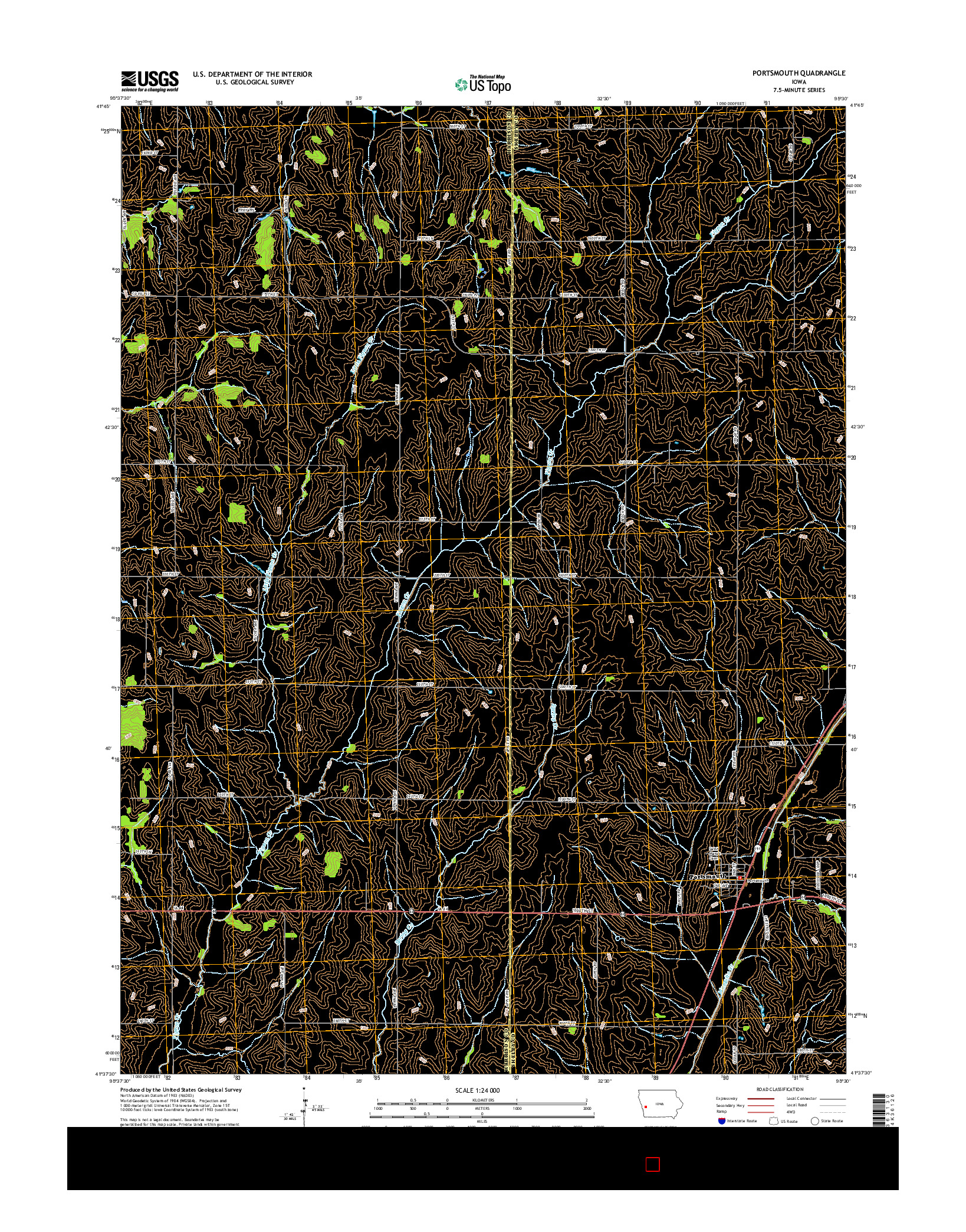 USGS US TOPO 7.5-MINUTE MAP FOR PORTSMOUTH, IA 2015