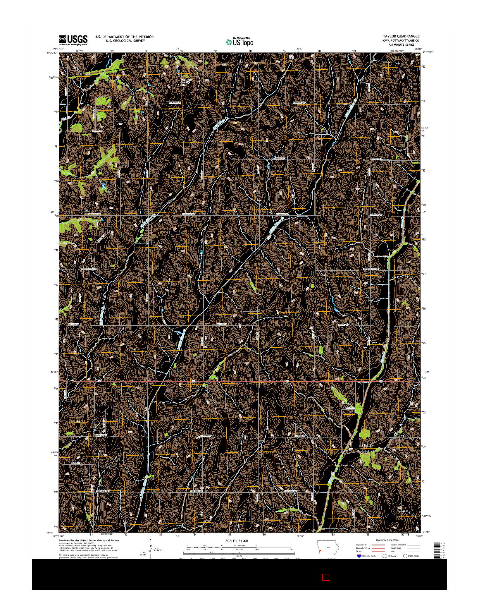 USGS US TOPO 7.5-MINUTE MAP FOR TAYLOR, IA 2015