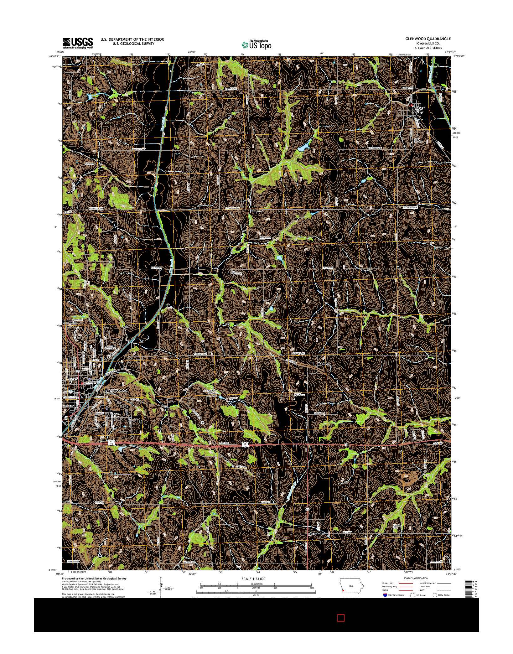 USGS US TOPO 7.5-MINUTE MAP FOR GLENWOOD, IA 2015
