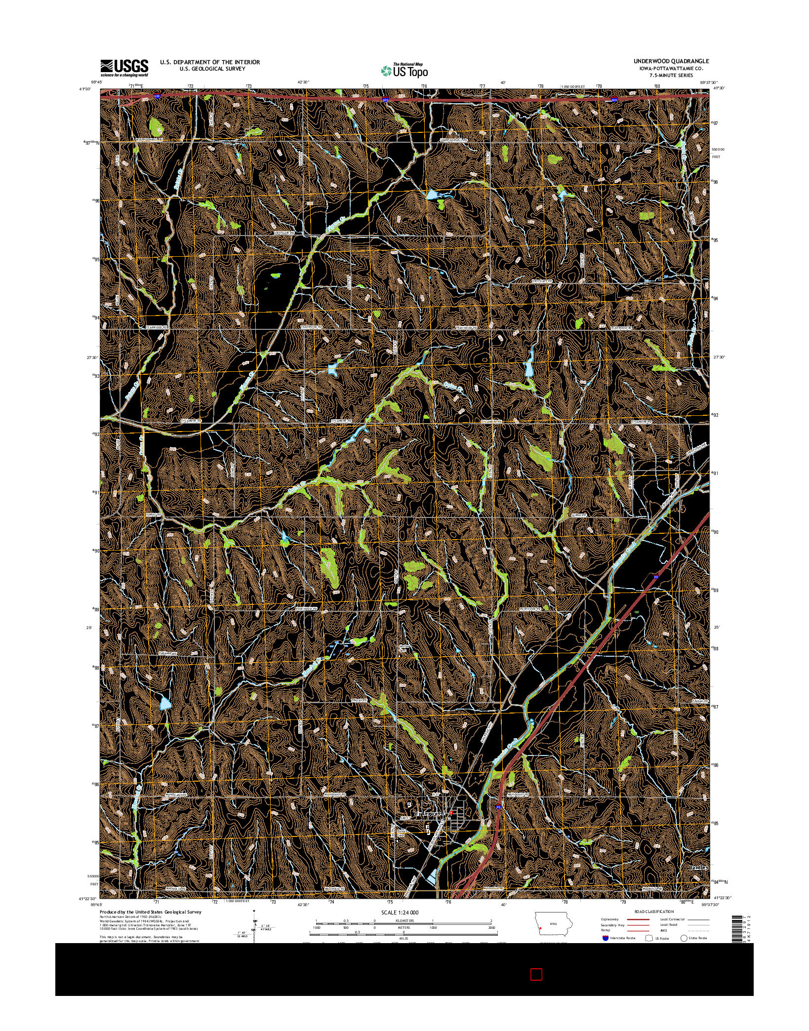 USGS US TOPO 7.5-MINUTE MAP FOR UNDERWOOD, IA 2015
