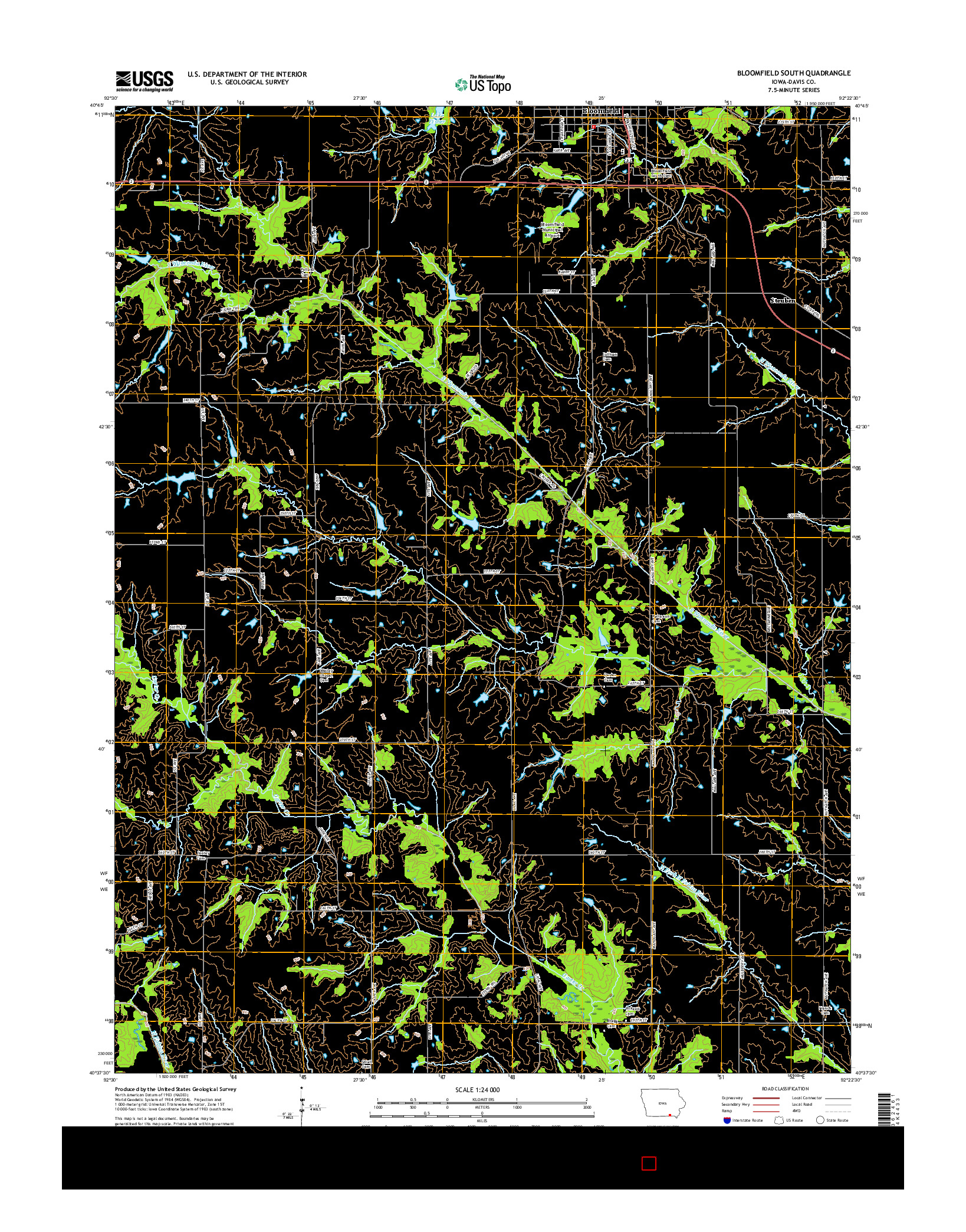 USGS US TOPO 7.5-MINUTE MAP FOR BLOOMFIELD SOUTH, IA 2015