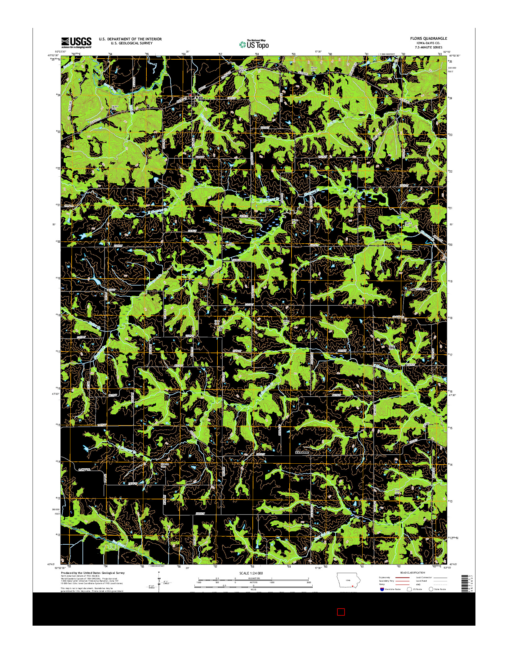 USGS US TOPO 7.5-MINUTE MAP FOR FLORIS, IA 2015