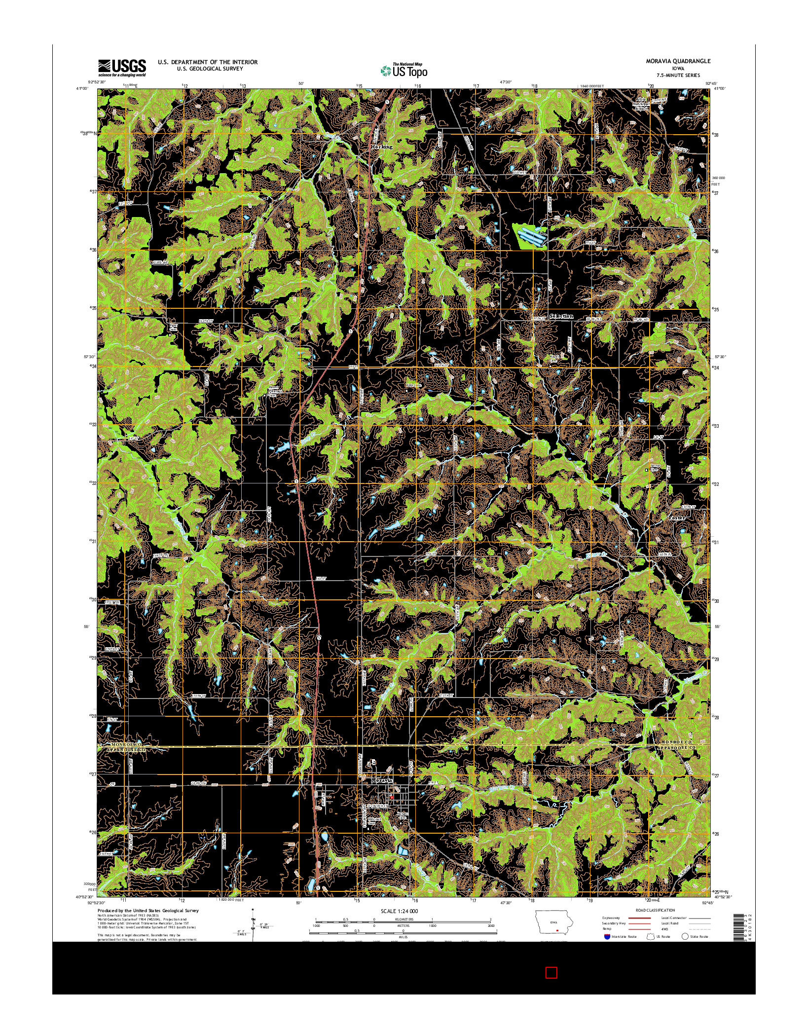 USGS US TOPO 7.5-MINUTE MAP FOR MORAVIA, IA 2015