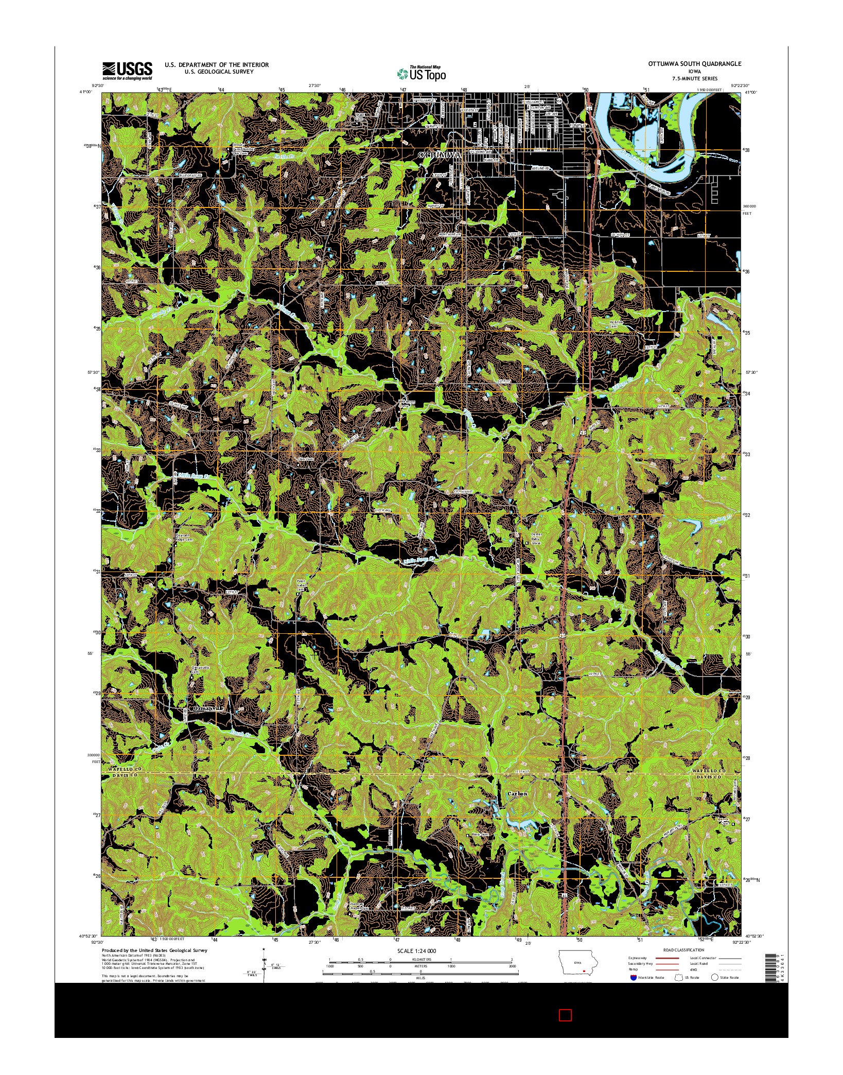 USGS US TOPO 7.5-MINUTE MAP FOR OTTUMWA SOUTH, IA 2015