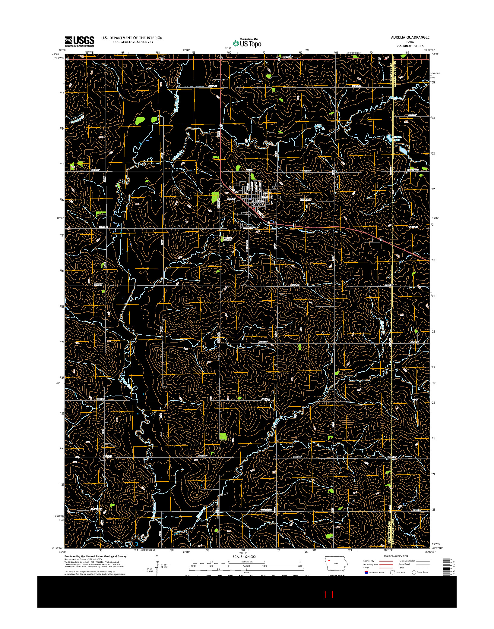 USGS US TOPO 7.5-MINUTE MAP FOR AURELIA, IA 2015