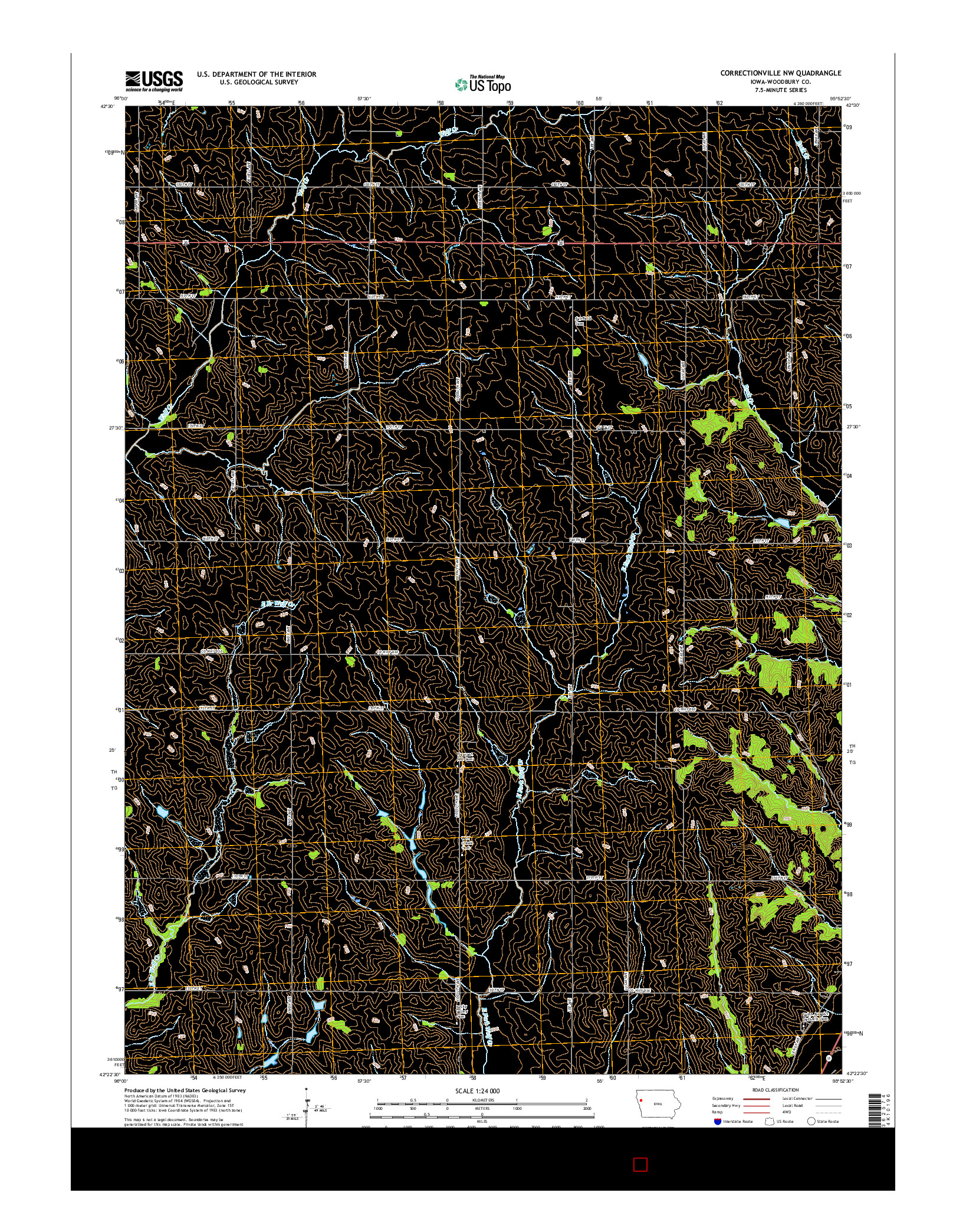 USGS US TOPO 7.5-MINUTE MAP FOR CORRECTIONVILLE NW, IA 2015