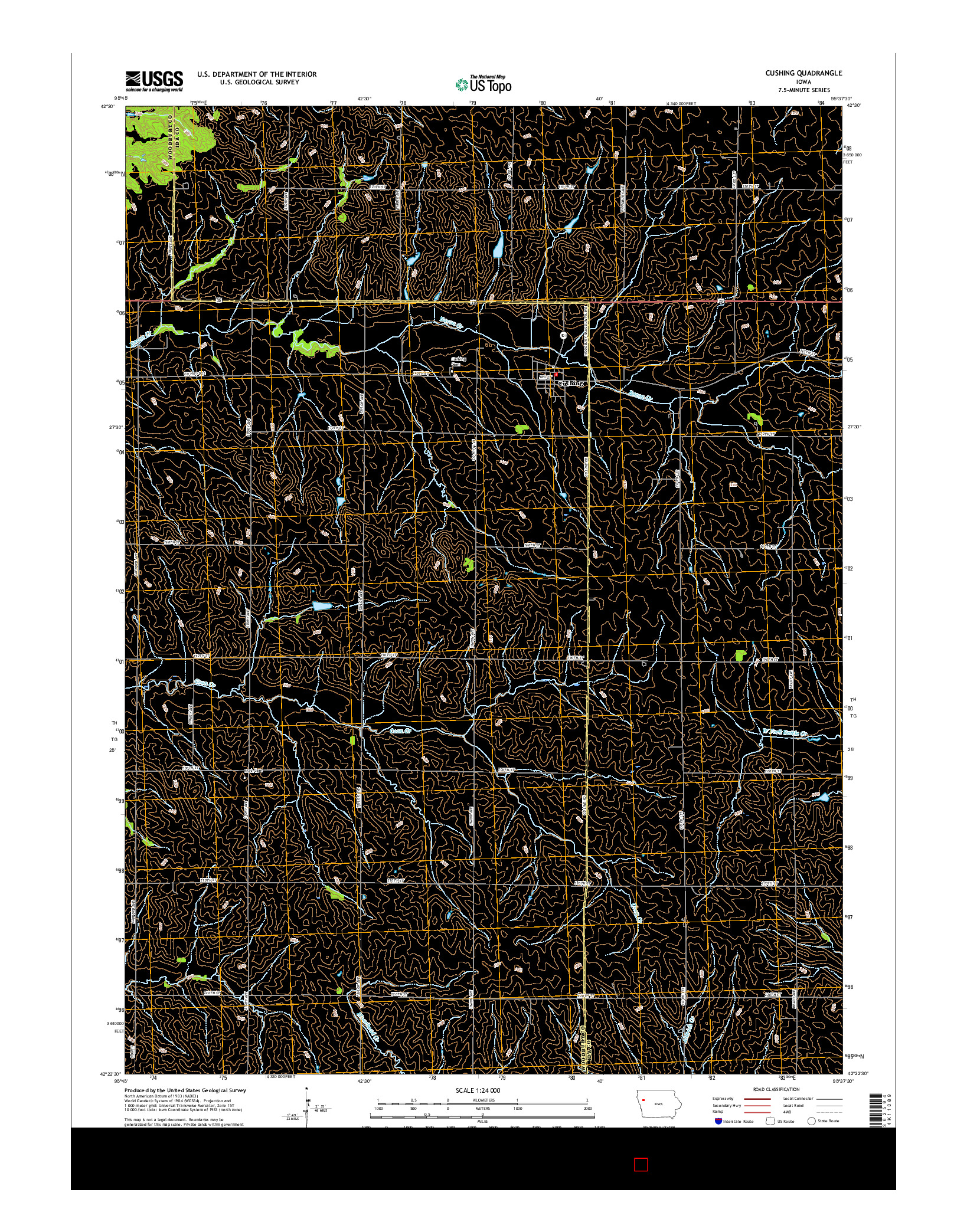 USGS US TOPO 7.5-MINUTE MAP FOR CUSHING, IA 2015