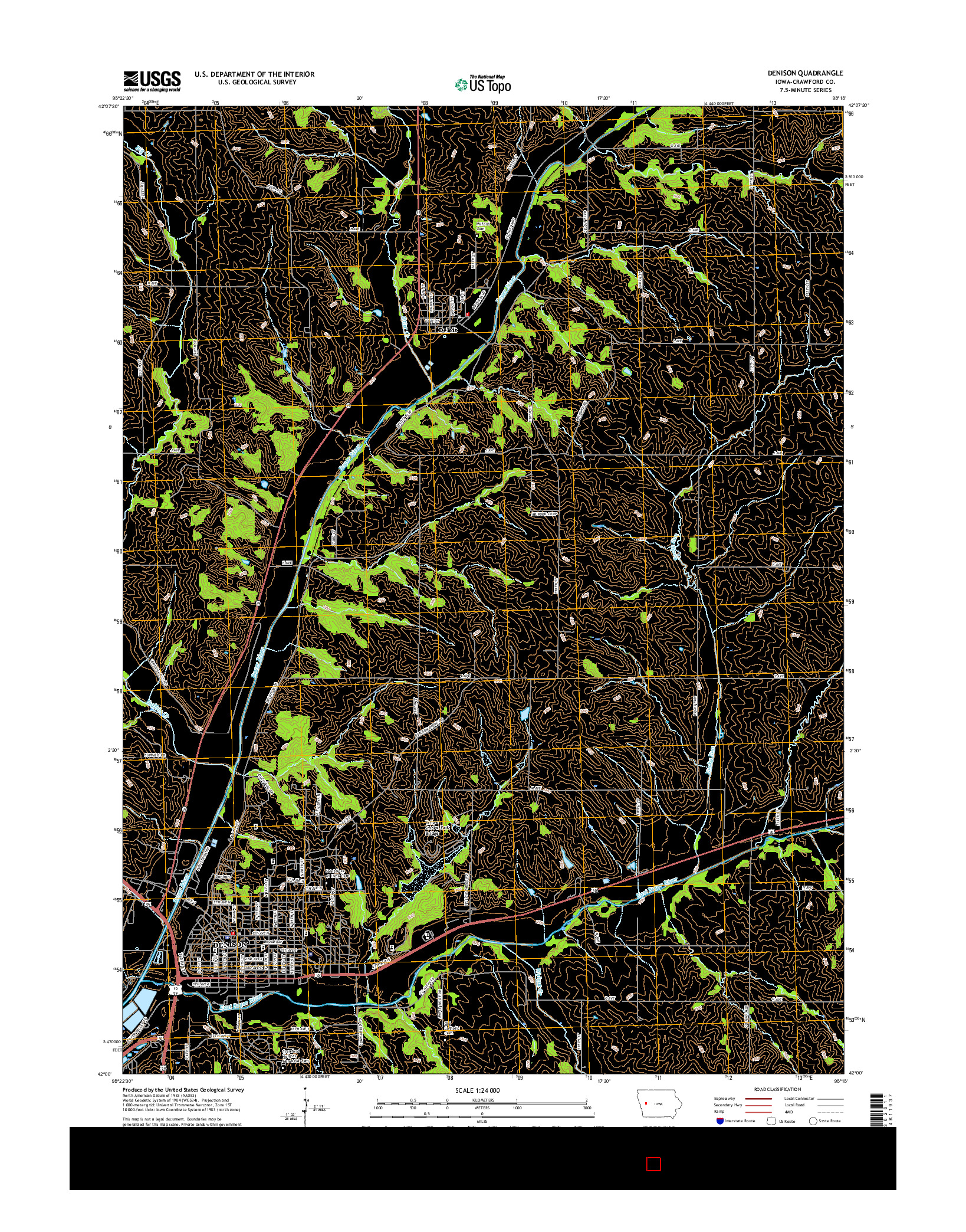 USGS US TOPO 7.5-MINUTE MAP FOR DENISON, IA 2015