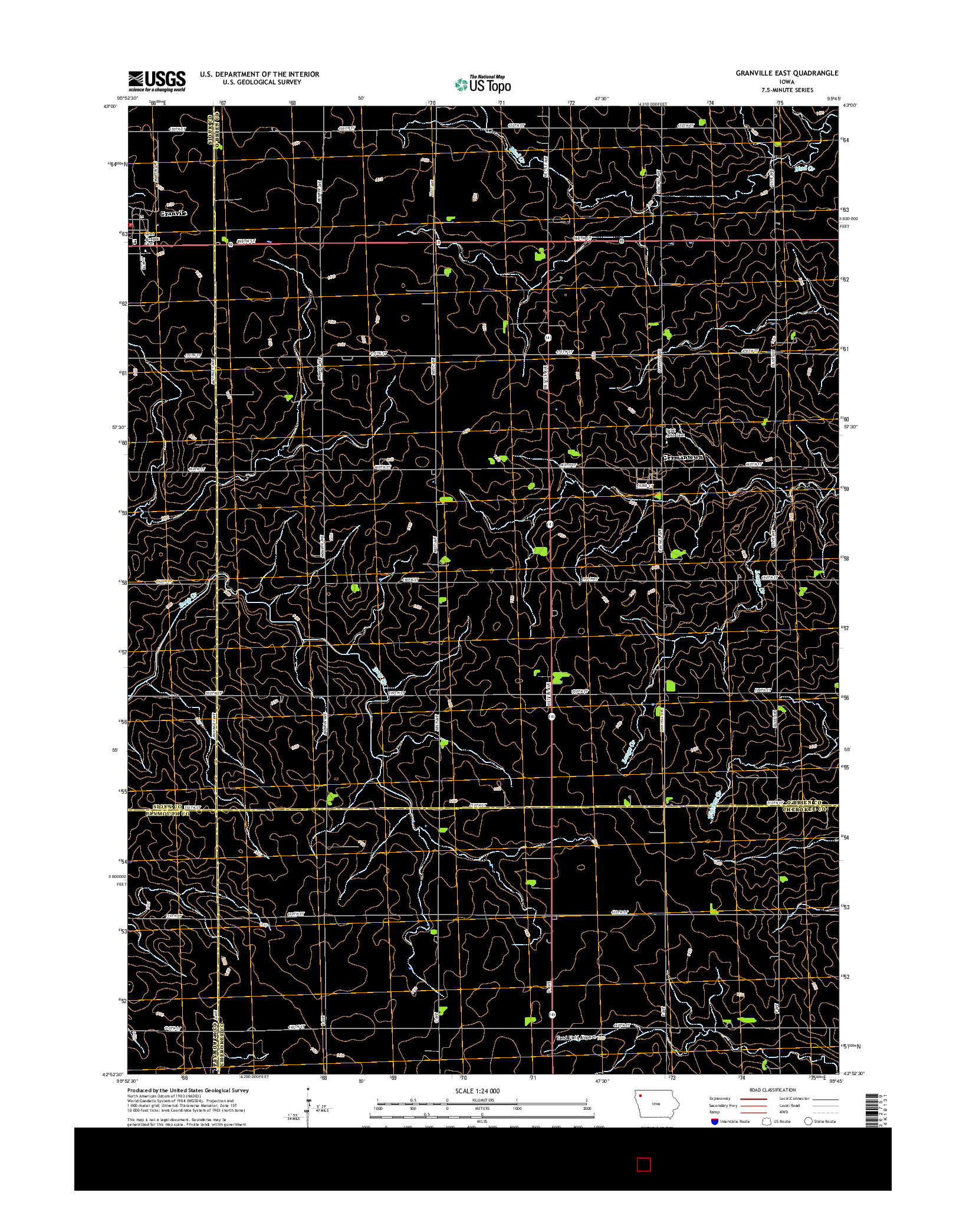 USGS US TOPO 7.5-MINUTE MAP FOR GRANVILLE EAST, IA 2015