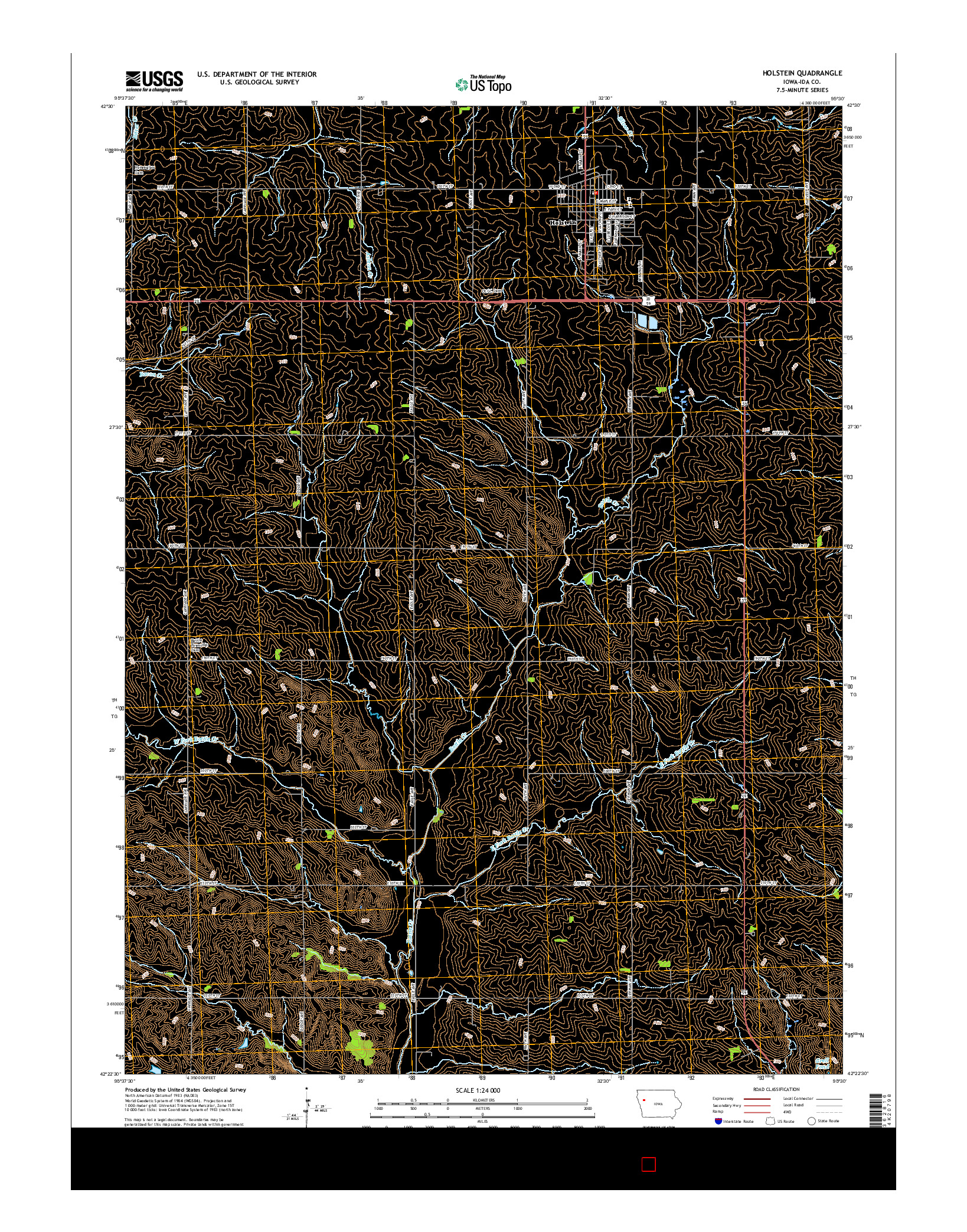USGS US TOPO 7.5-MINUTE MAP FOR HOLSTEIN, IA 2015
