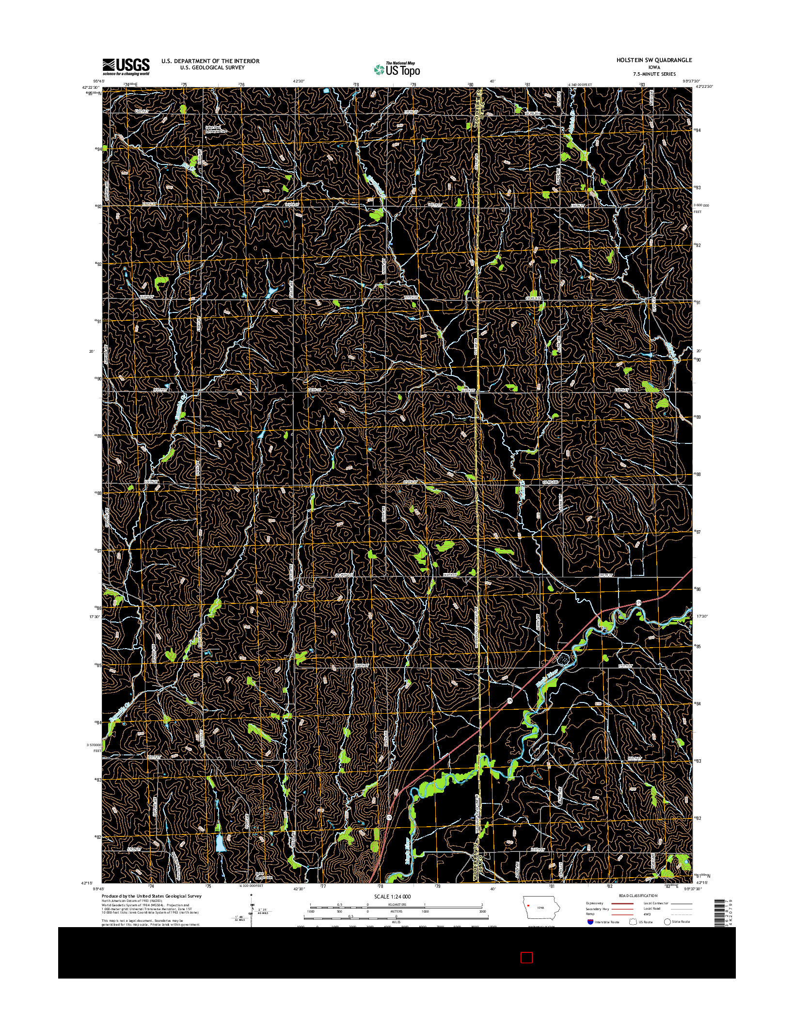 USGS US TOPO 7.5-MINUTE MAP FOR HOLSTEIN SW, IA 2015
