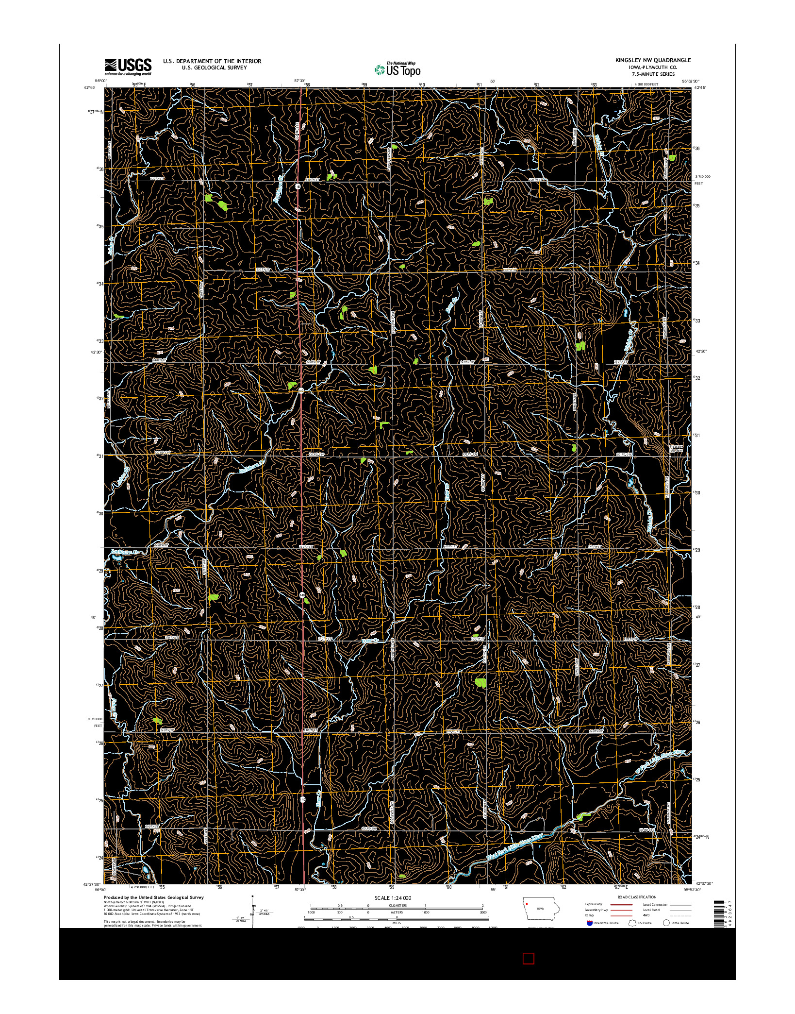 USGS US TOPO 7.5-MINUTE MAP FOR KINGSLEY NW, IA 2015
