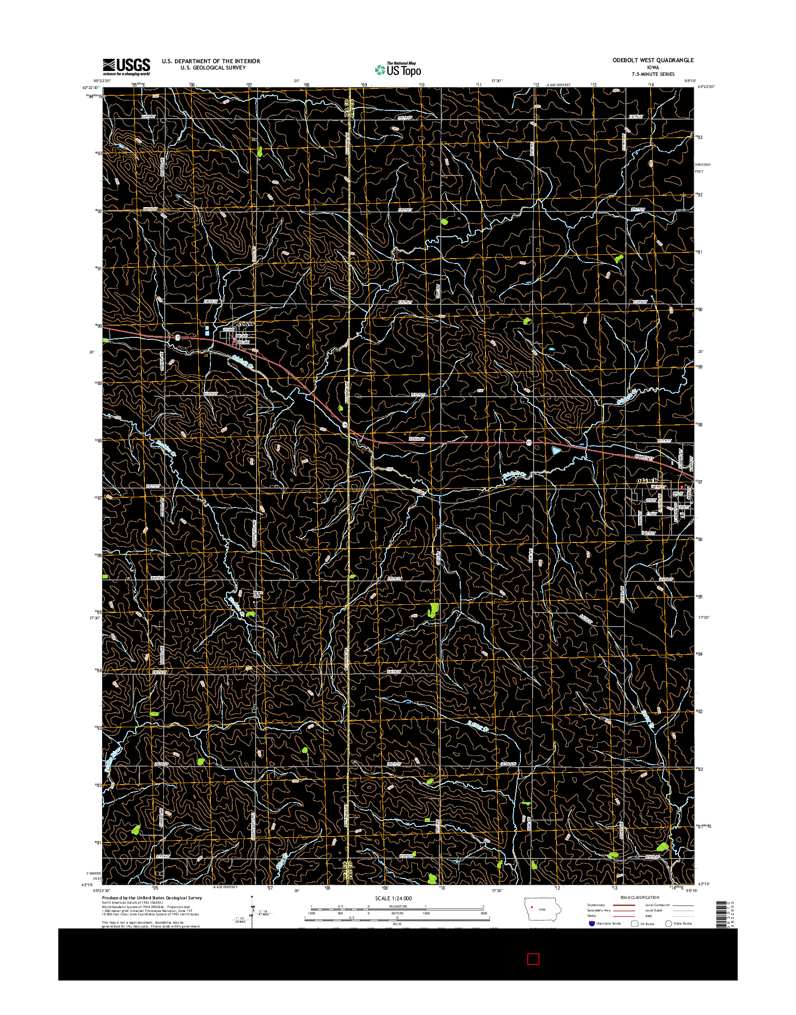 USGS US TOPO 7.5-MINUTE MAP FOR ODEBOLT WEST, IA 2015