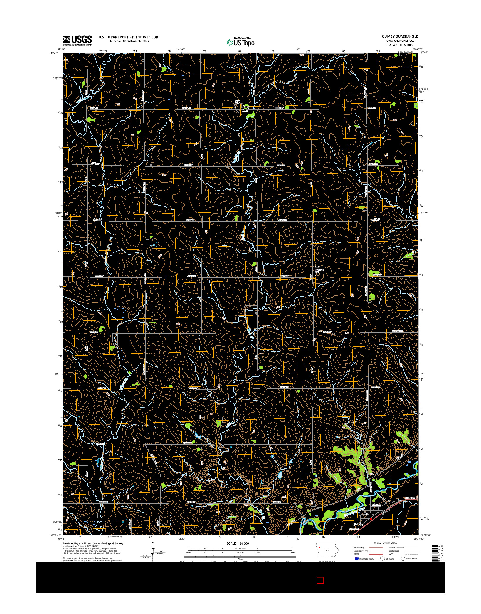 USGS US TOPO 7.5-MINUTE MAP FOR QUIMBY, IA 2015