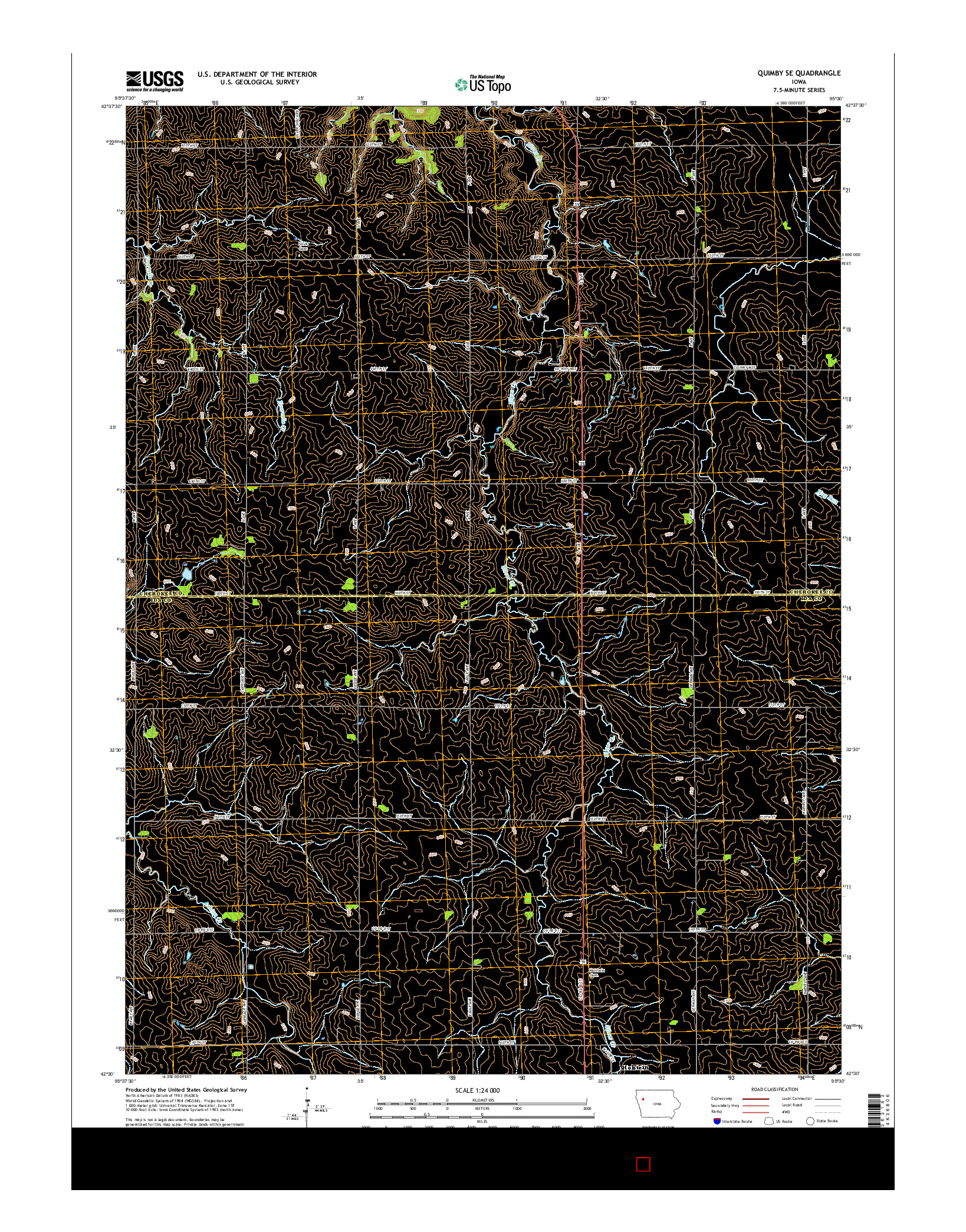 USGS US TOPO 7.5-MINUTE MAP FOR QUIMBY SE, IA 2015