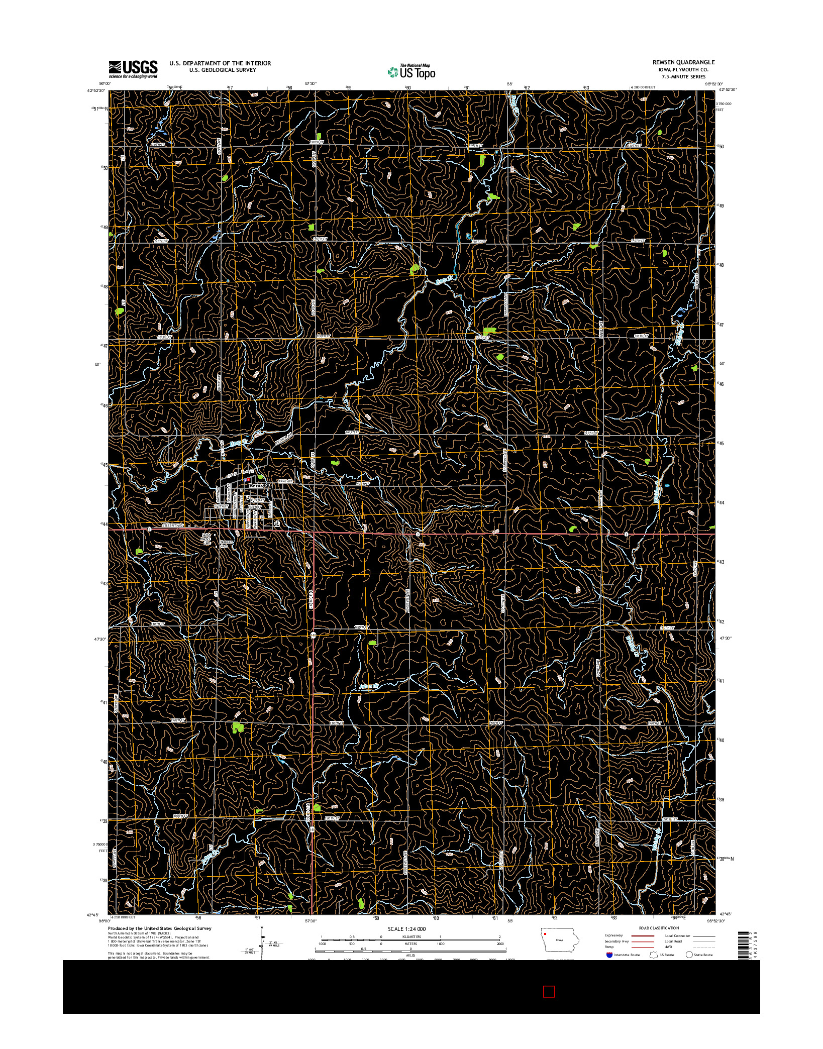 USGS US TOPO 7.5-MINUTE MAP FOR REMSEN, IA 2015