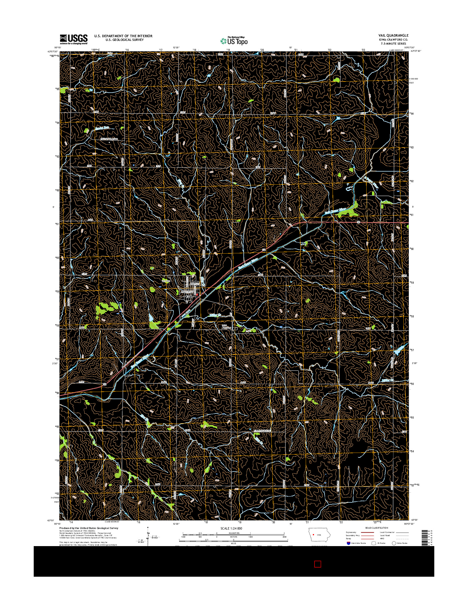USGS US TOPO 7.5-MINUTE MAP FOR VAIL, IA 2015