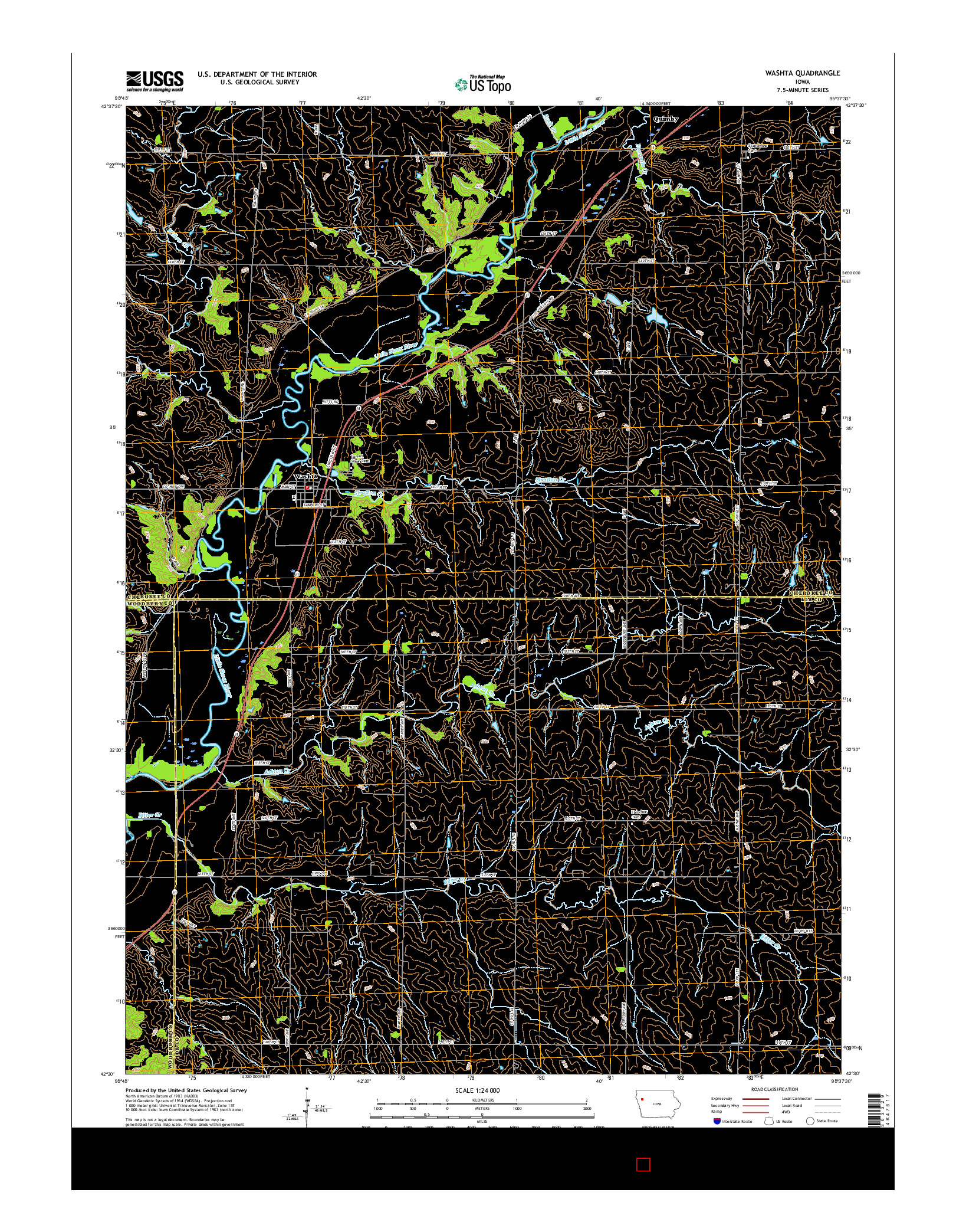 USGS US TOPO 7.5-MINUTE MAP FOR WASHTA, IA 2015