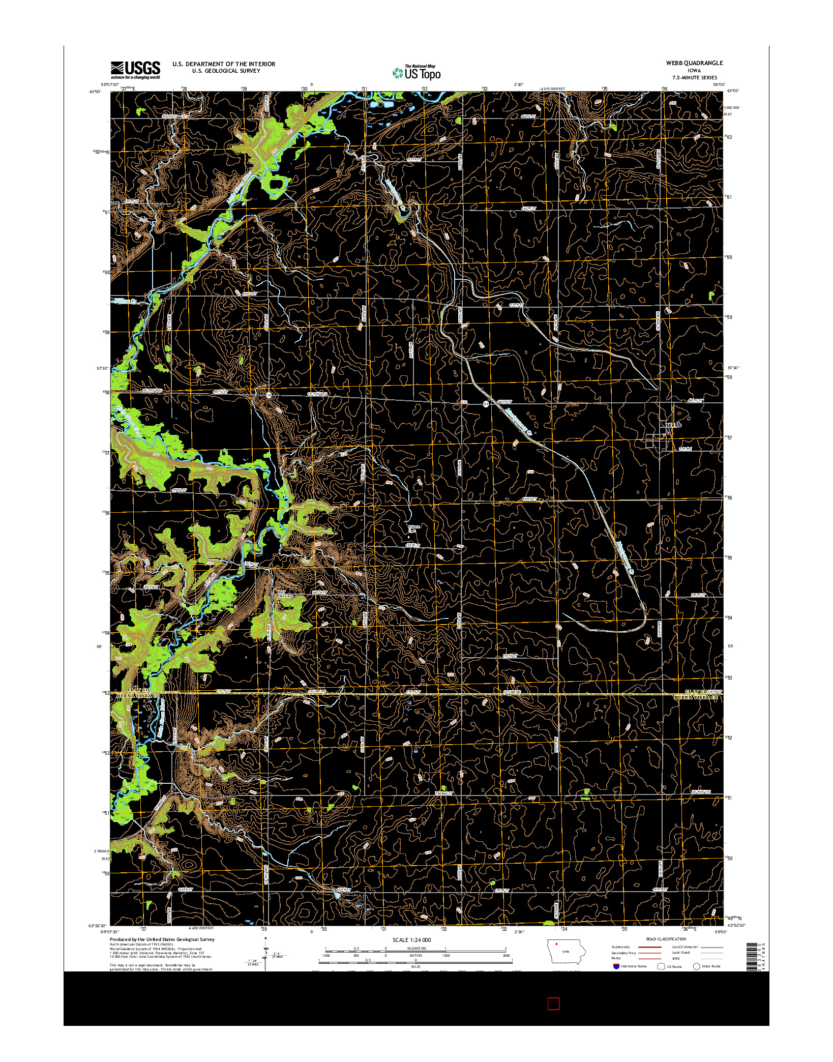 USGS US TOPO 7.5-MINUTE MAP FOR WEBB, IA 2015