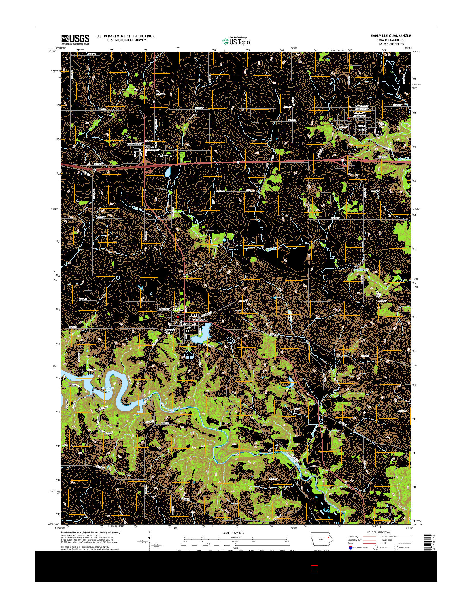 USGS US TOPO 7.5-MINUTE MAP FOR EARLVILLE, IA 2015