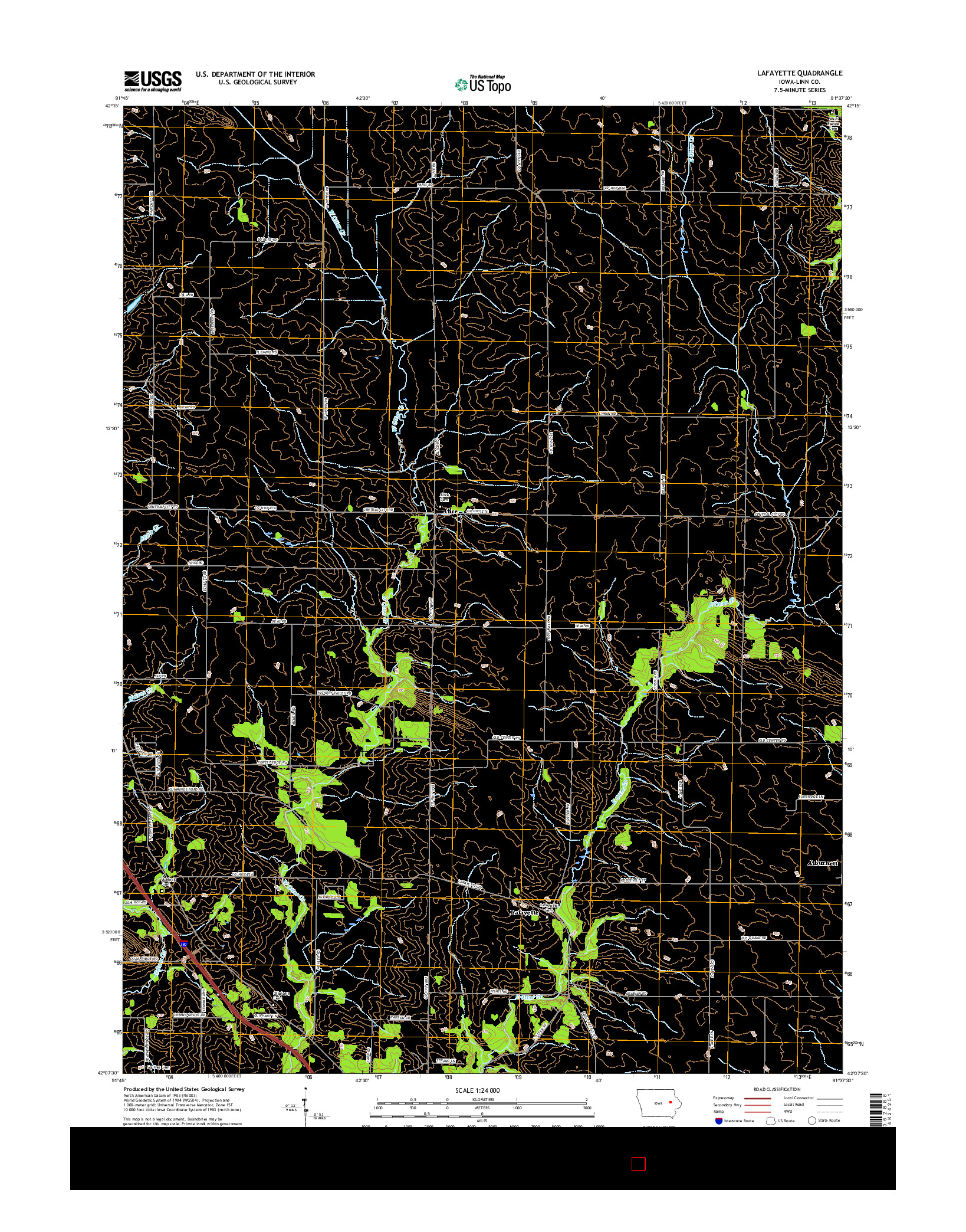 USGS US TOPO 7.5-MINUTE MAP FOR LAFAYETTE, IA 2015
