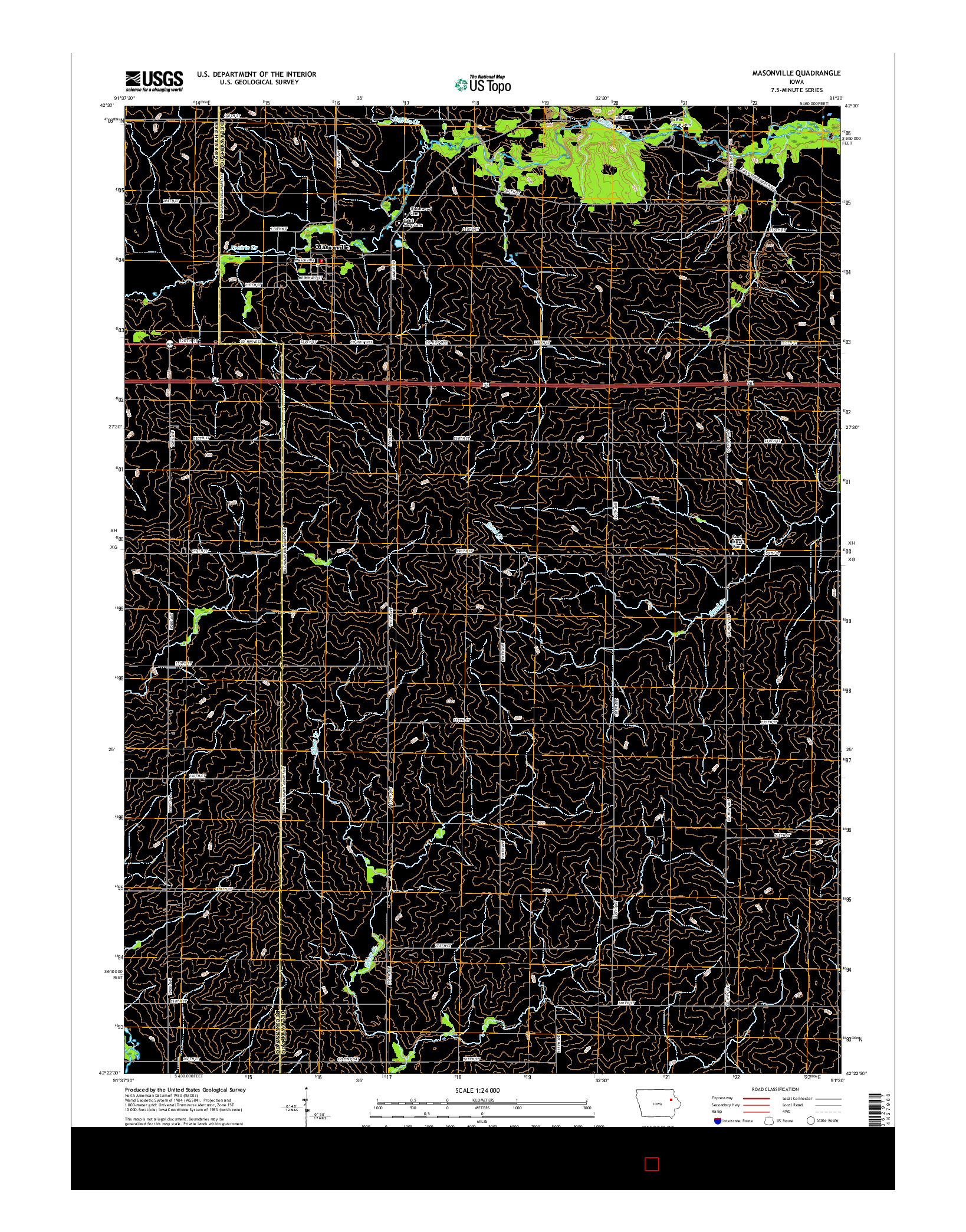 USGS US TOPO 7.5-MINUTE MAP FOR MASONVILLE, IA 2015
