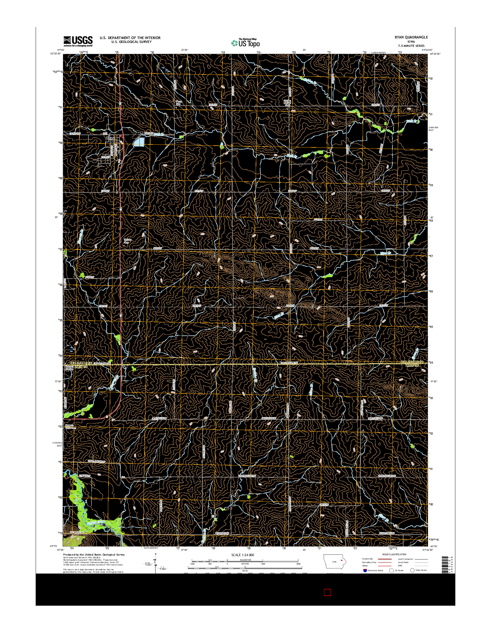 USGS US TOPO 7.5-MINUTE MAP FOR RYAN, IA 2015