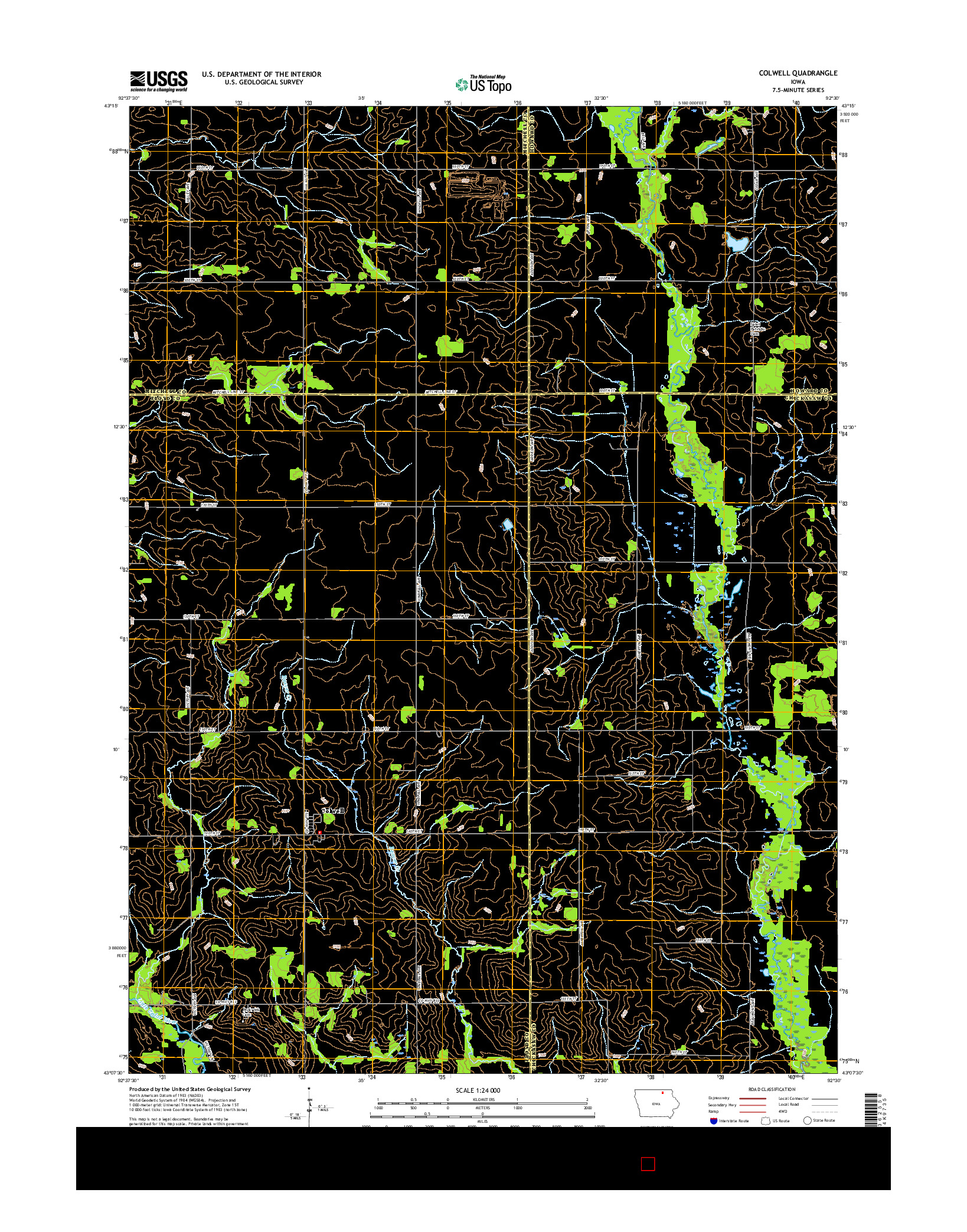 USGS US TOPO 7.5-MINUTE MAP FOR COLWELL, IA 2015