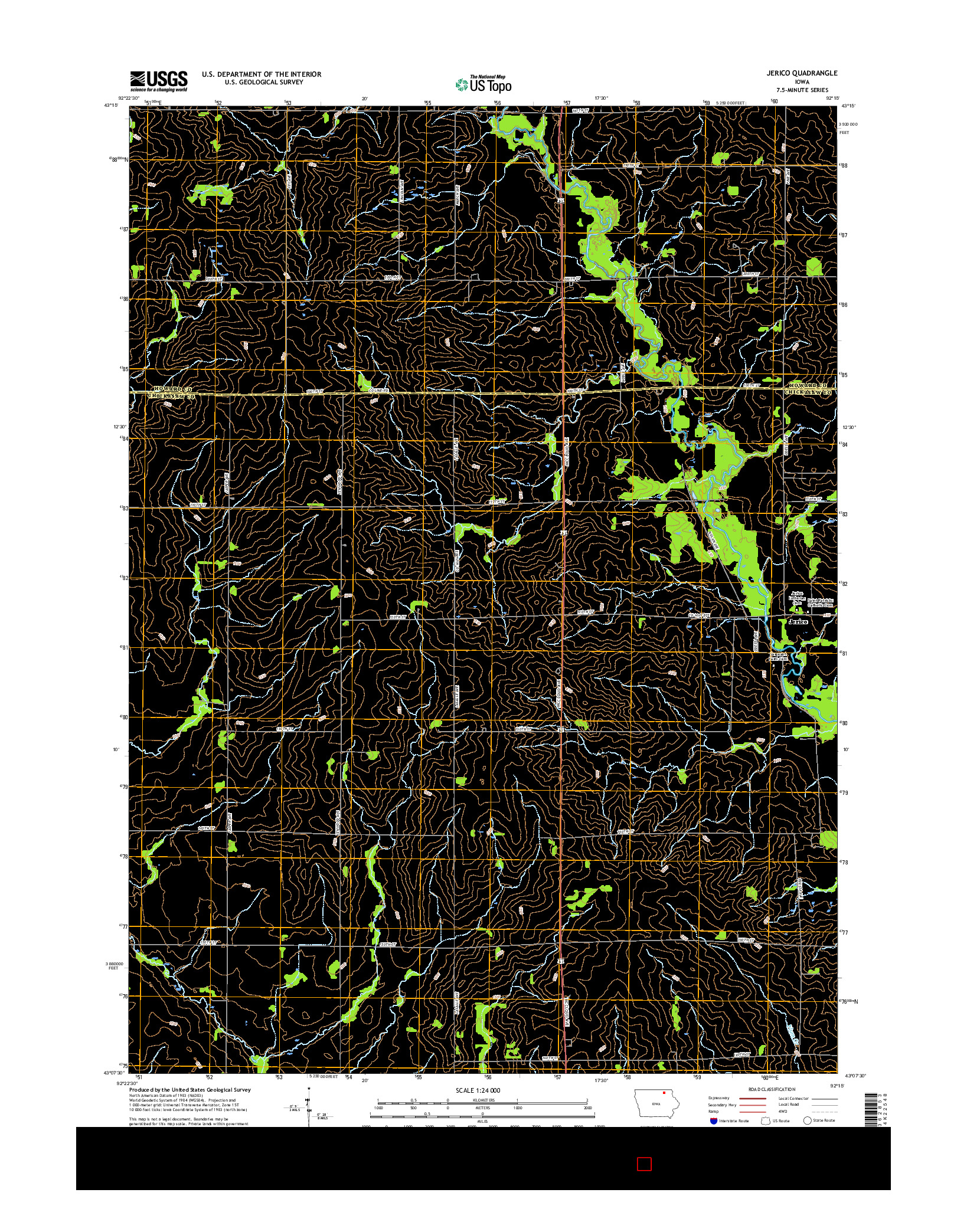USGS US TOPO 7.5-MINUTE MAP FOR JERICO, IA 2015