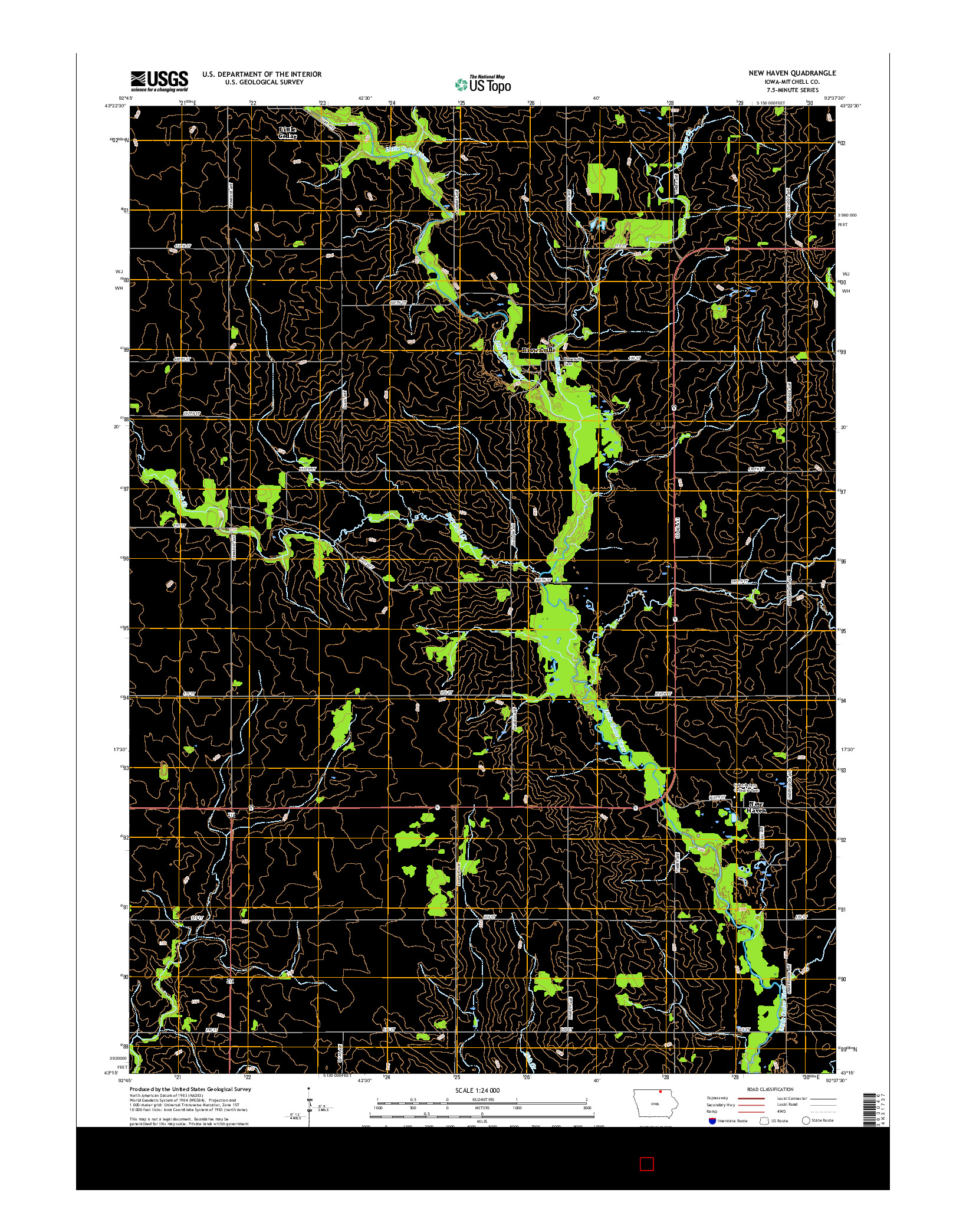 USGS US TOPO 7.5-MINUTE MAP FOR NEW HAVEN, IA 2015