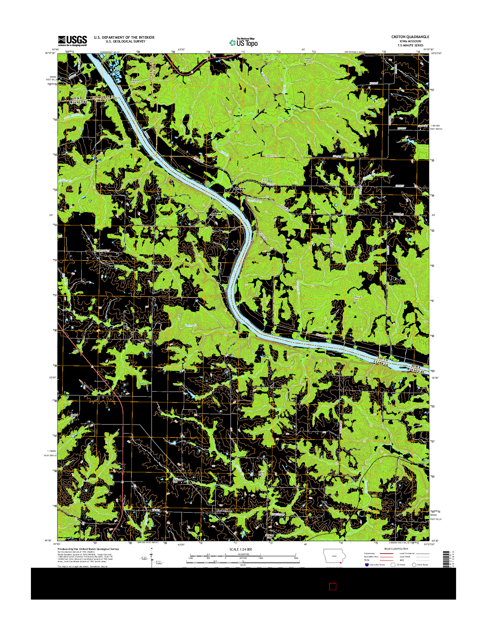 USGS US TOPO 7.5-MINUTE MAP FOR CROTON, IA-MO 2015