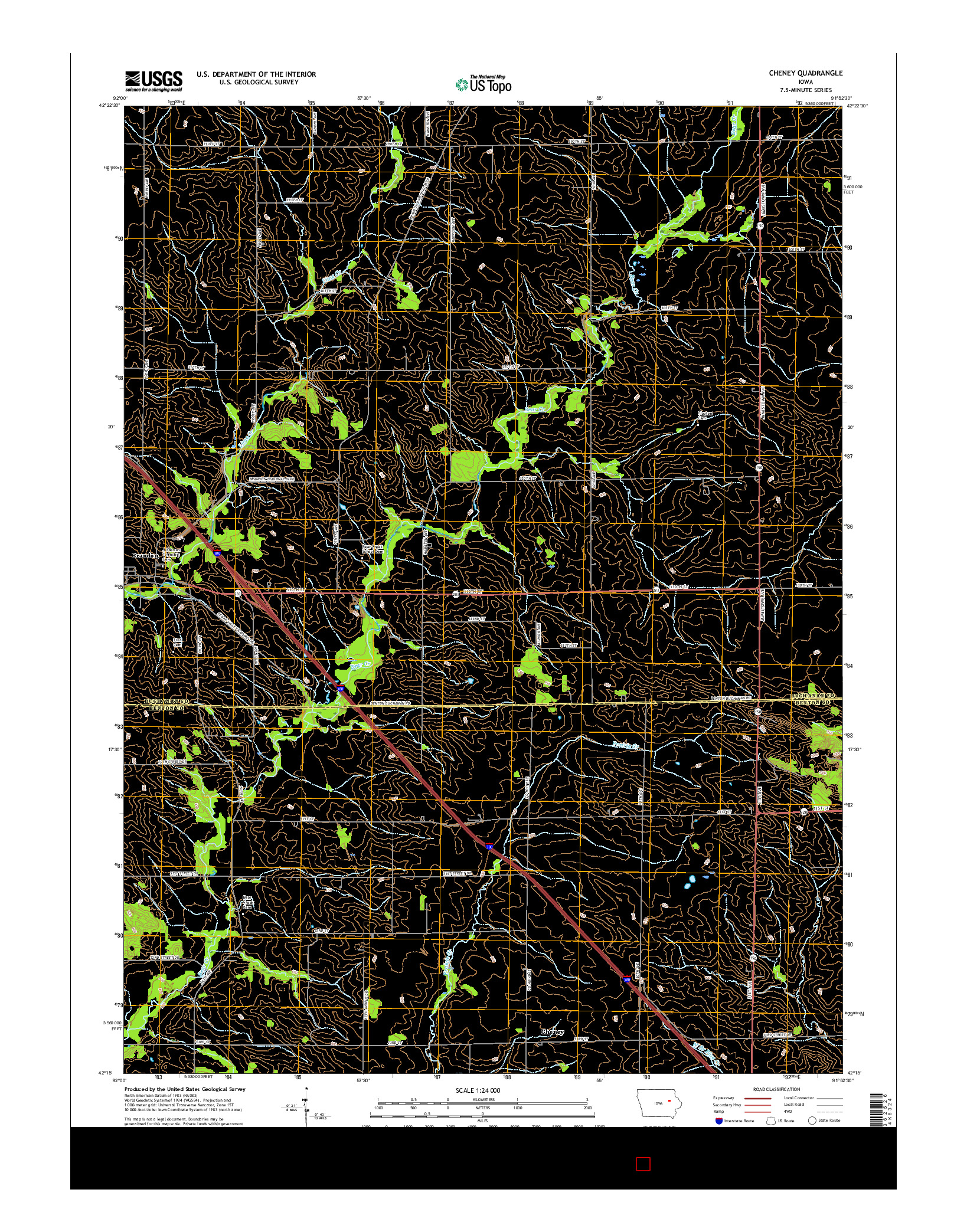USGS US TOPO 7.5-MINUTE MAP FOR CHENEY, IA 2015