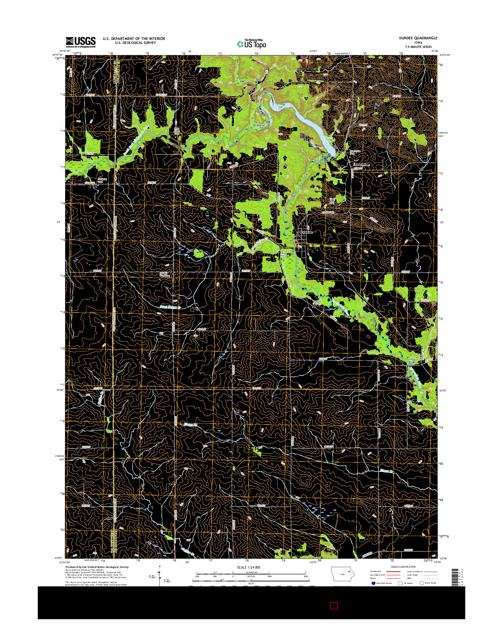 USGS US TOPO 7.5-MINUTE MAP FOR DUNDEE, IA 2015