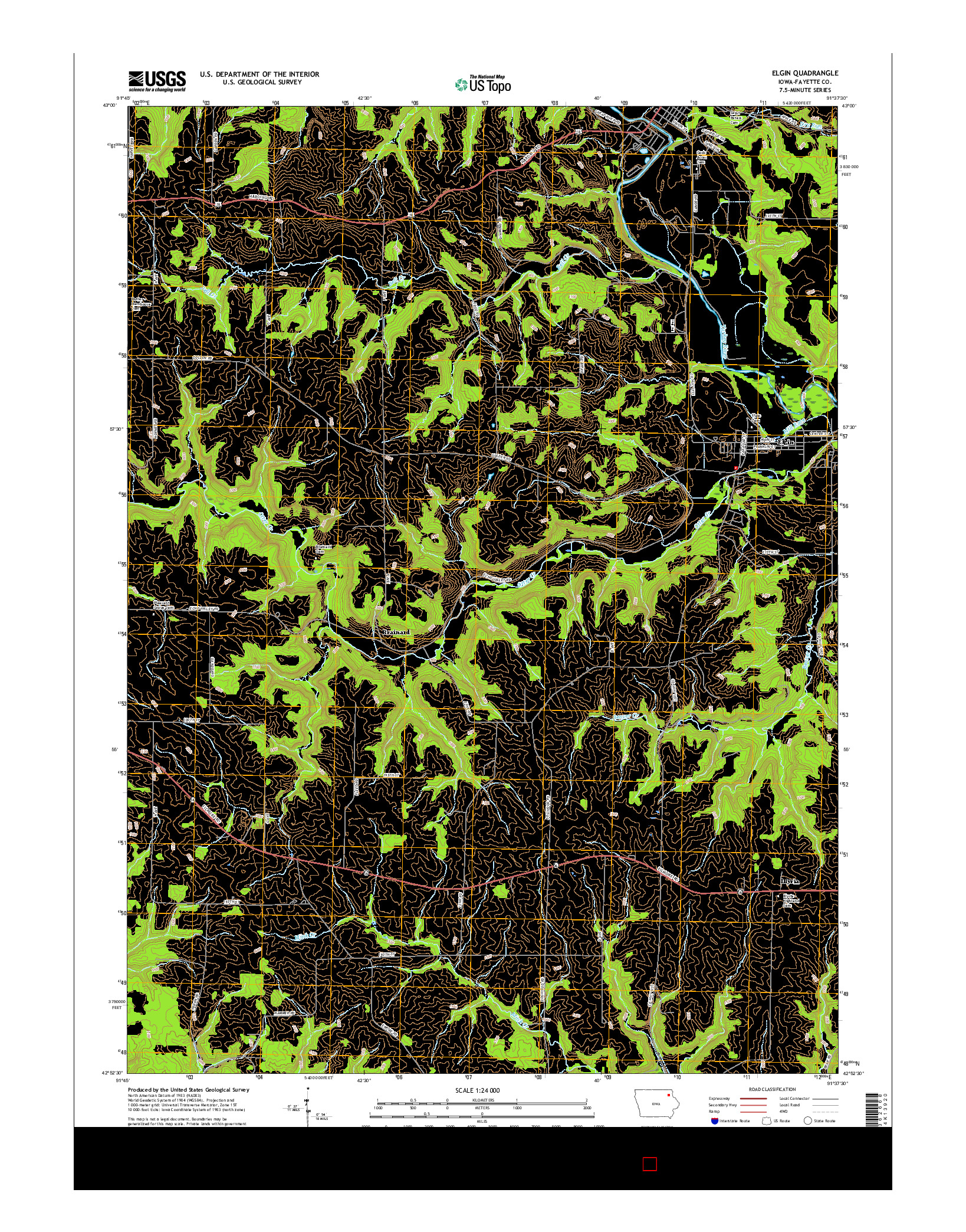 USGS US TOPO 7.5-MINUTE MAP FOR ELGIN, IA 2015